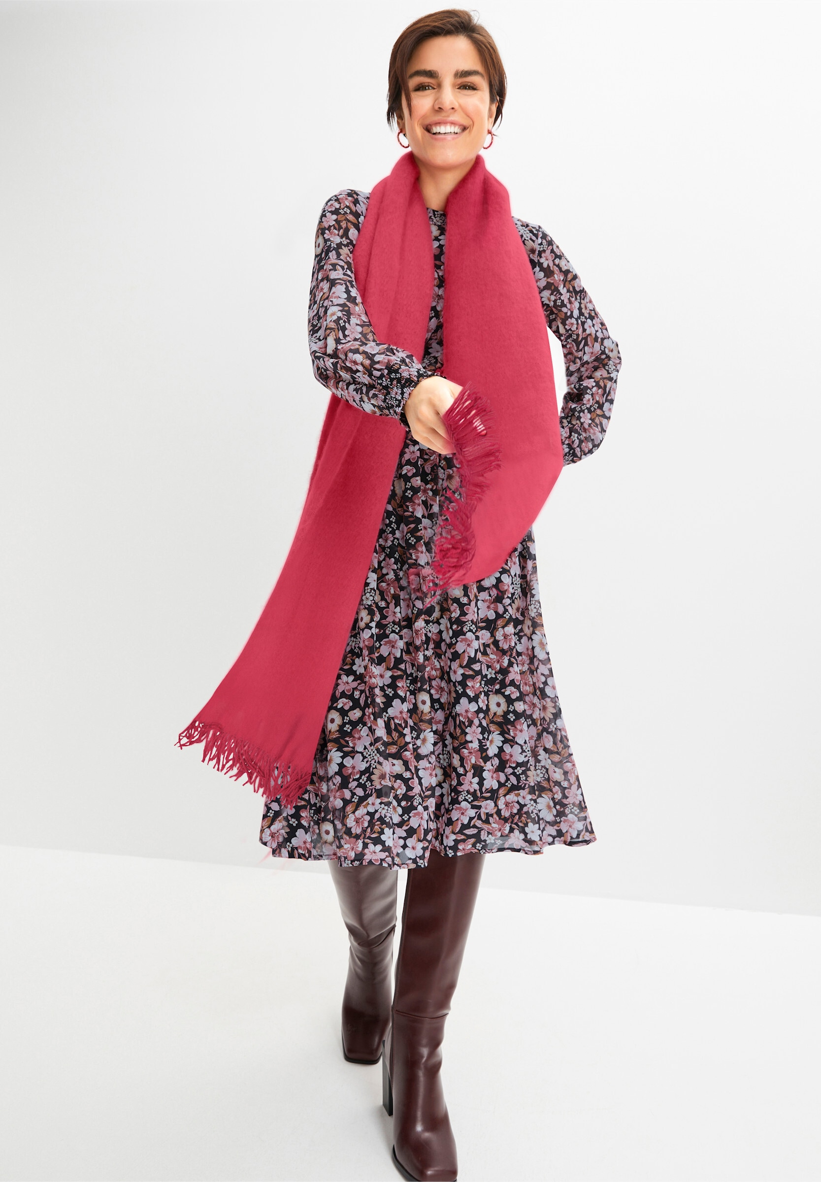 Witt Jerseykleid »Webkleid Webkleid mit Smok-Partien« Ohne Taschen