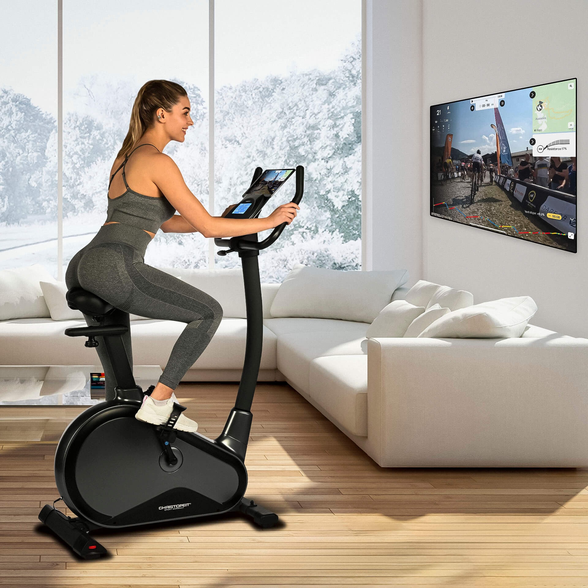 Christopeit Sport® Ergometer »EM 8000«, (Kinomap App kompatibel), Kinomap App kompatibel