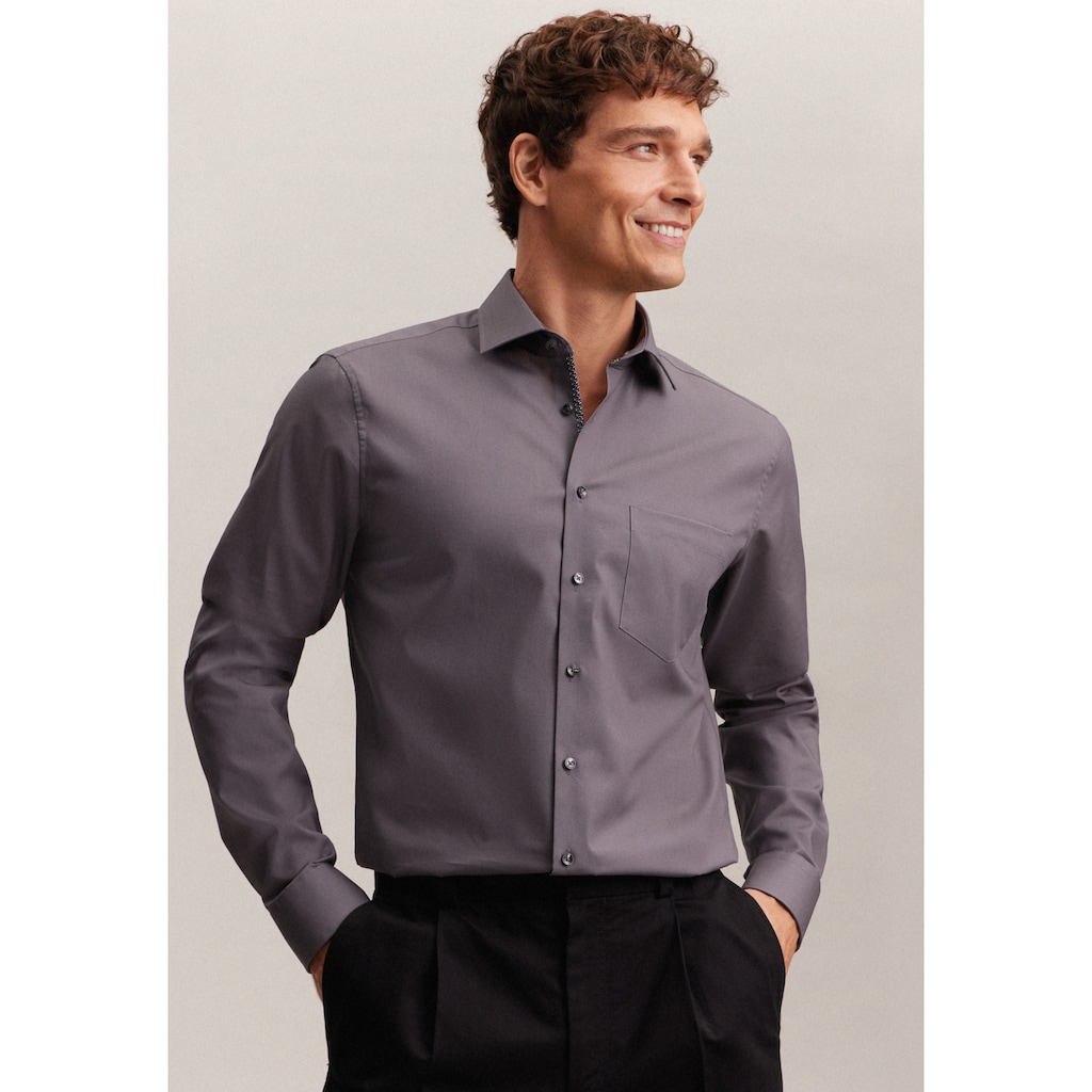 seidensticker Businesshemd »Regular« Regular Extra langer Arm Kentkragen Uni