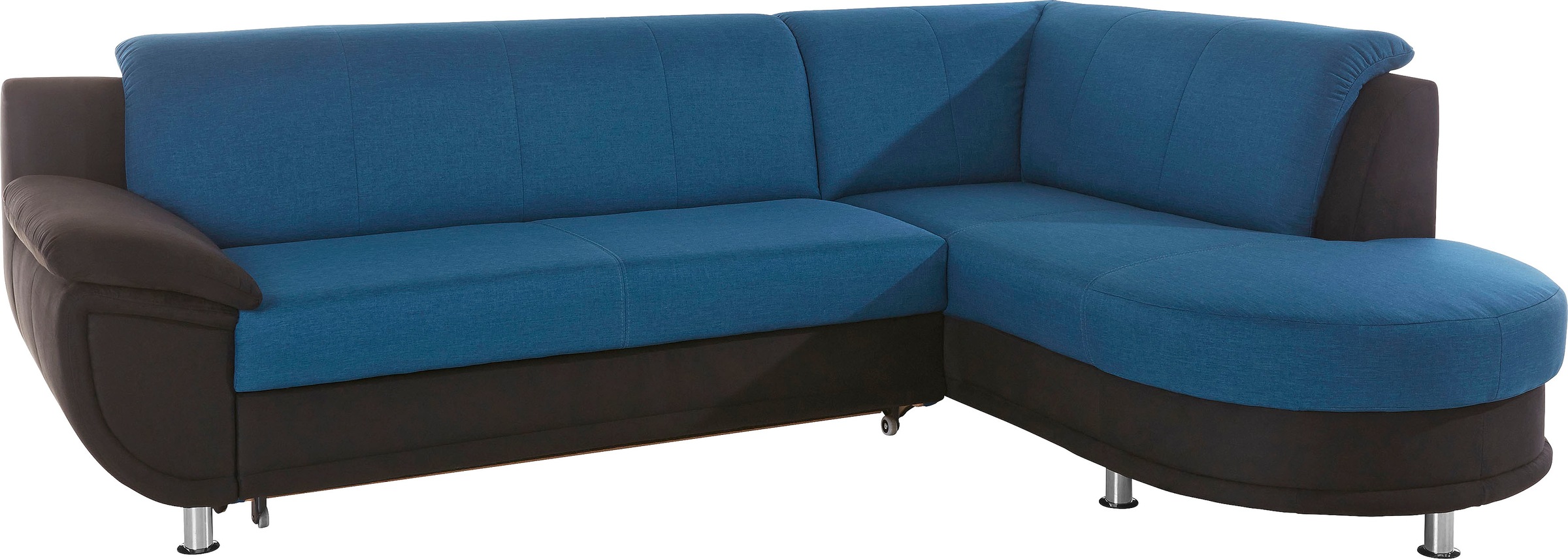 TRENDMANUFAKTUR Ecksofa »Rondo 3, zeitlos und bequem, Materialmix, breite Armlehnen, L-Form«, wahlweise mit Federkern für mehr Komfort, wahlweise mit Bettfunktion