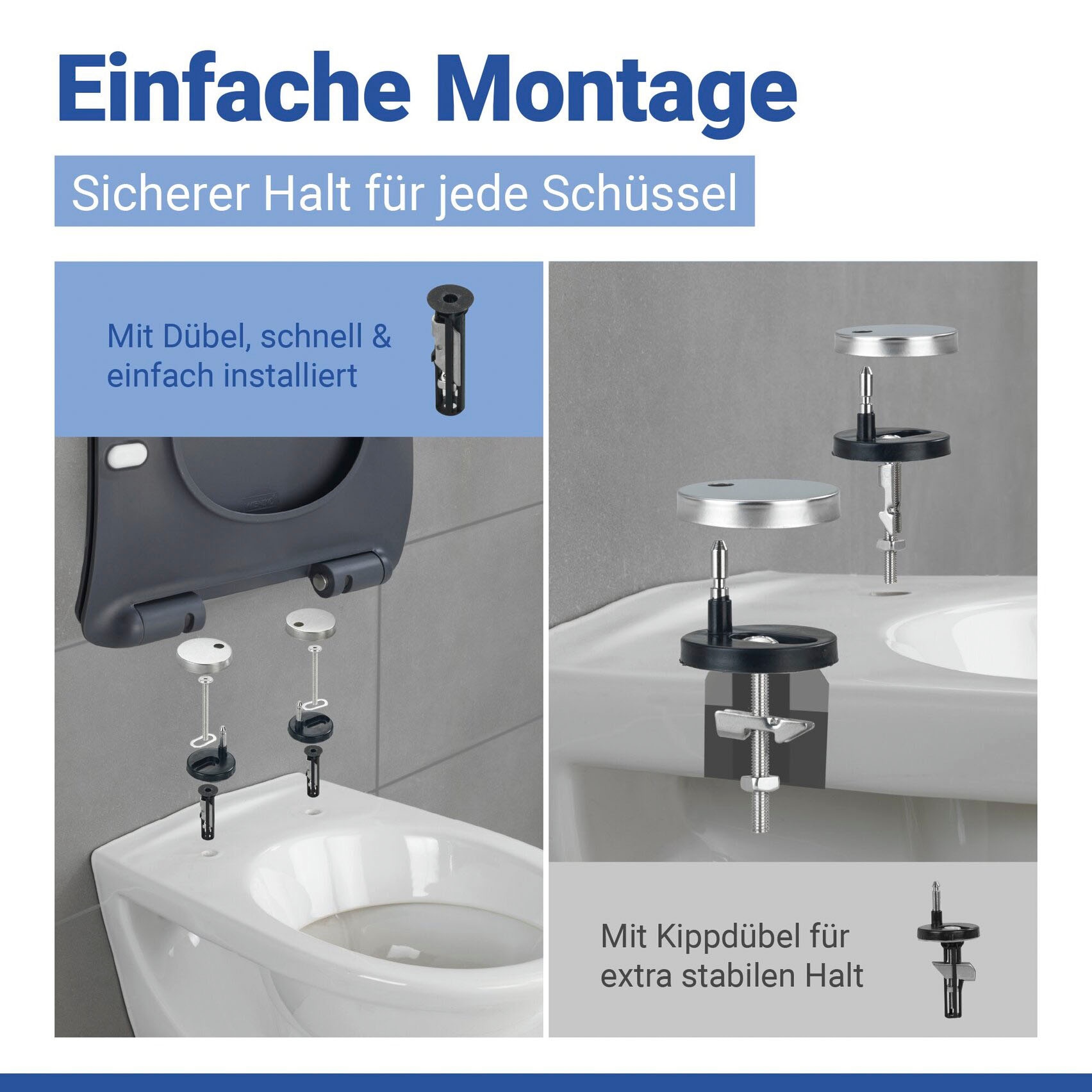 WENKO WC-Sitz »Sedilo matt Schwarz« 1 Stk. tlg. aus Duroplast, mit Absenkautomatik