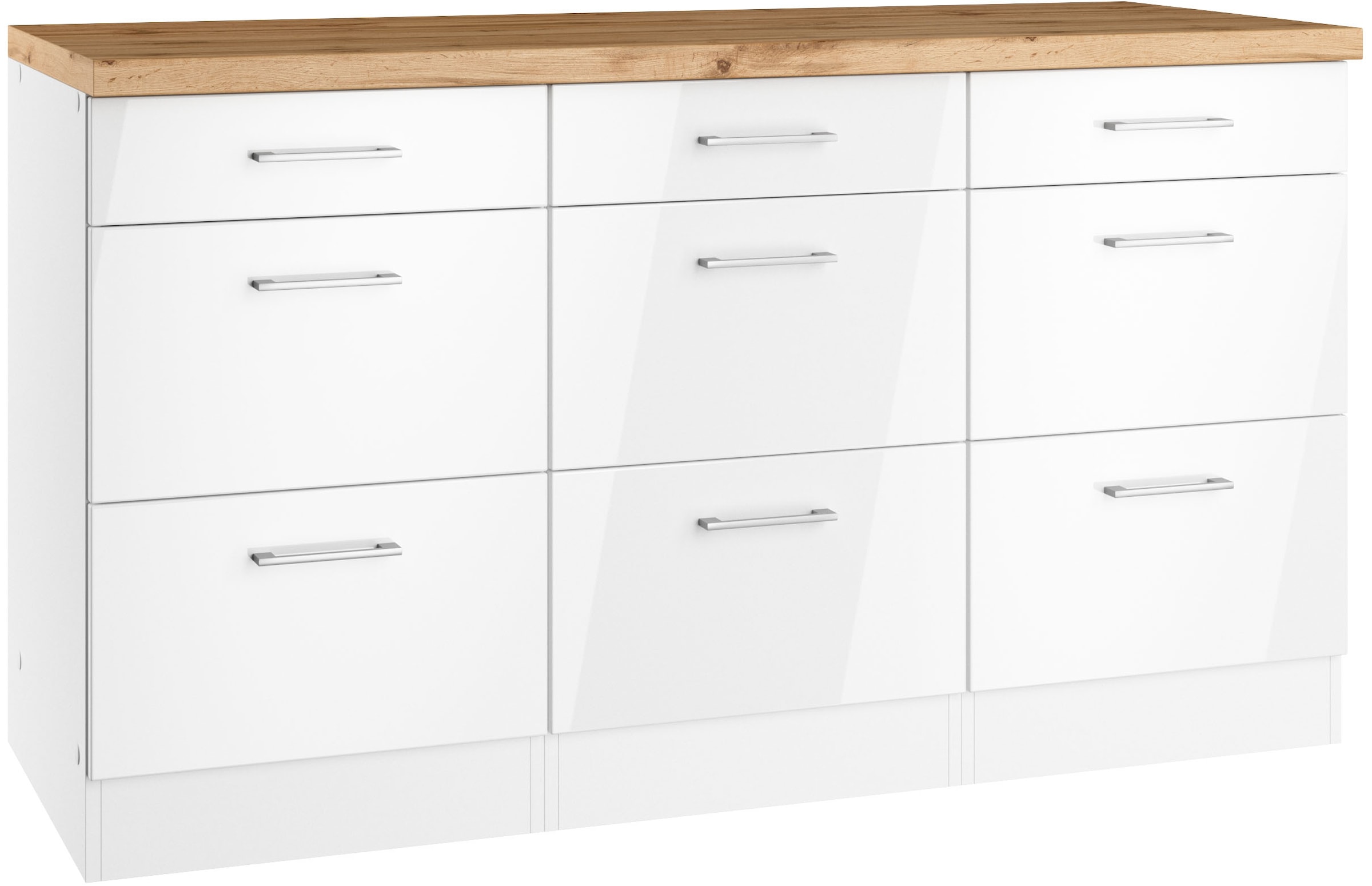 KOCHSTATION Unterschrank »KS-Milan« Auszugschrank 150 cm, matte oder hochglänzende Fronten