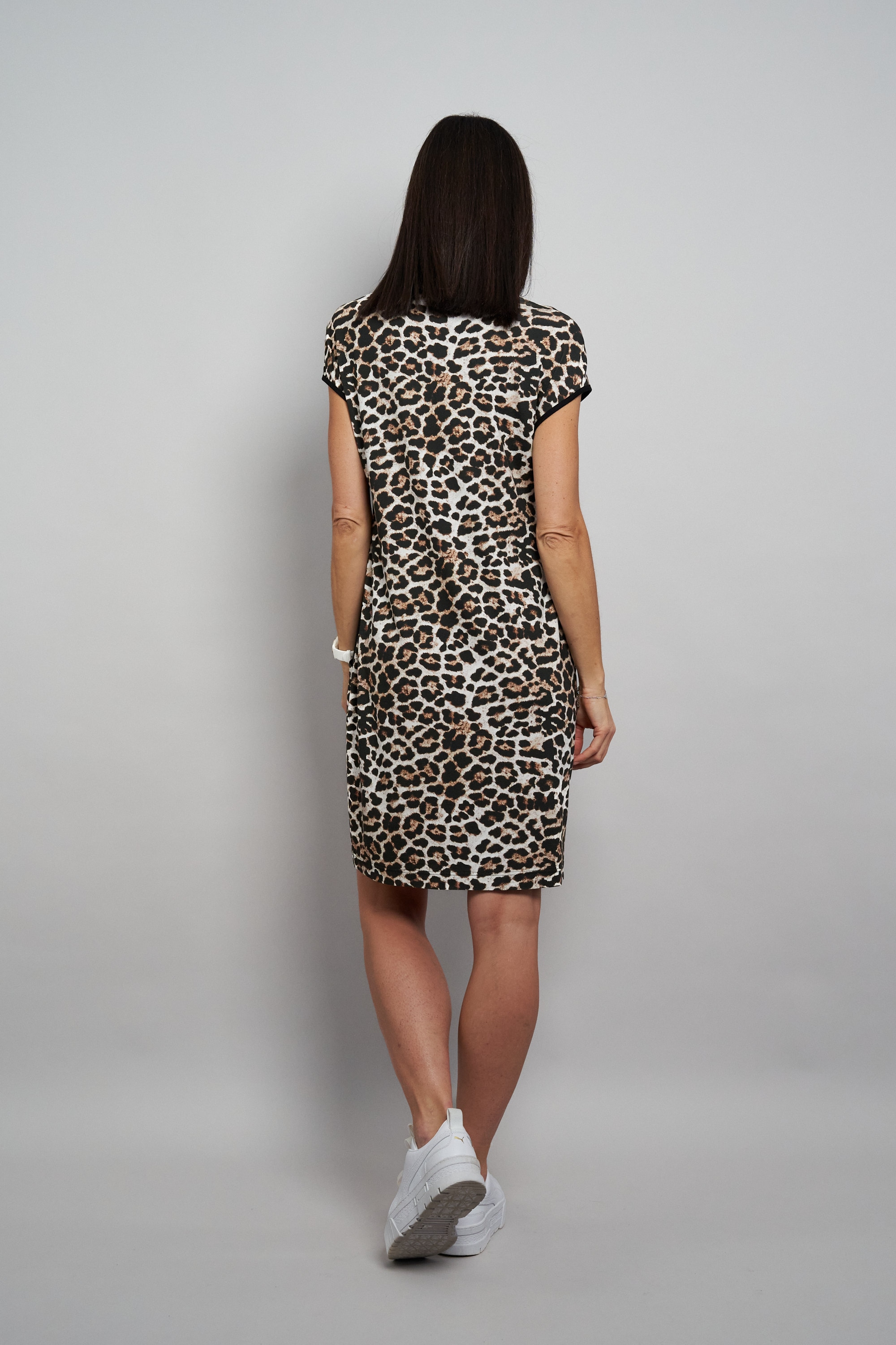 Seidel Moden Minikleid Eingrifftaschen im Leo-Look - Viskose - MADE IN GERMANY