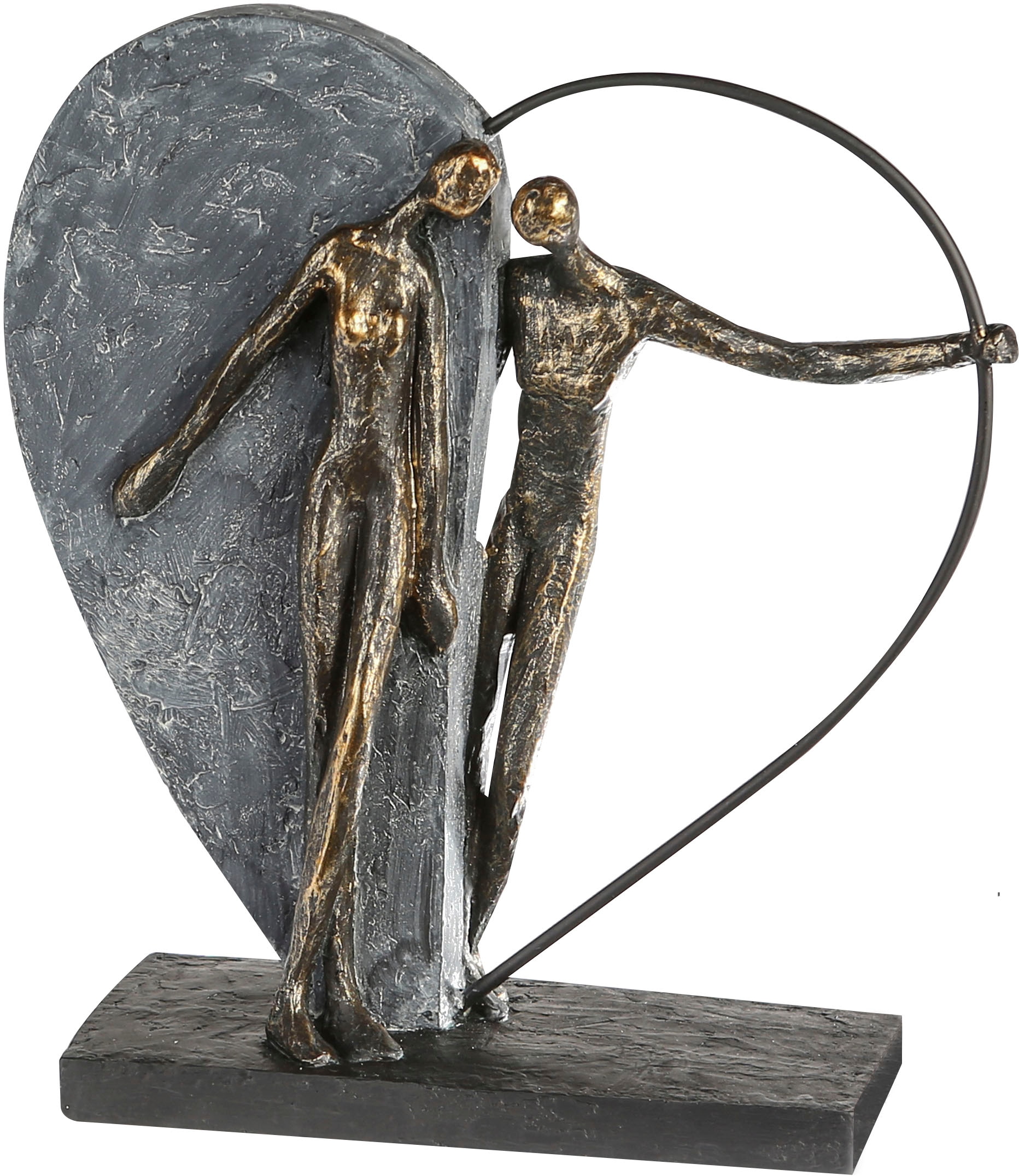Casablanca by Rechnung Wohnzimmer Höhe bronze/grau«, Form, Dekoobjekt, (1 »Skulptur Gilde 31 auf cm, Herz Dekofigur kaufen St.), Heartbeat