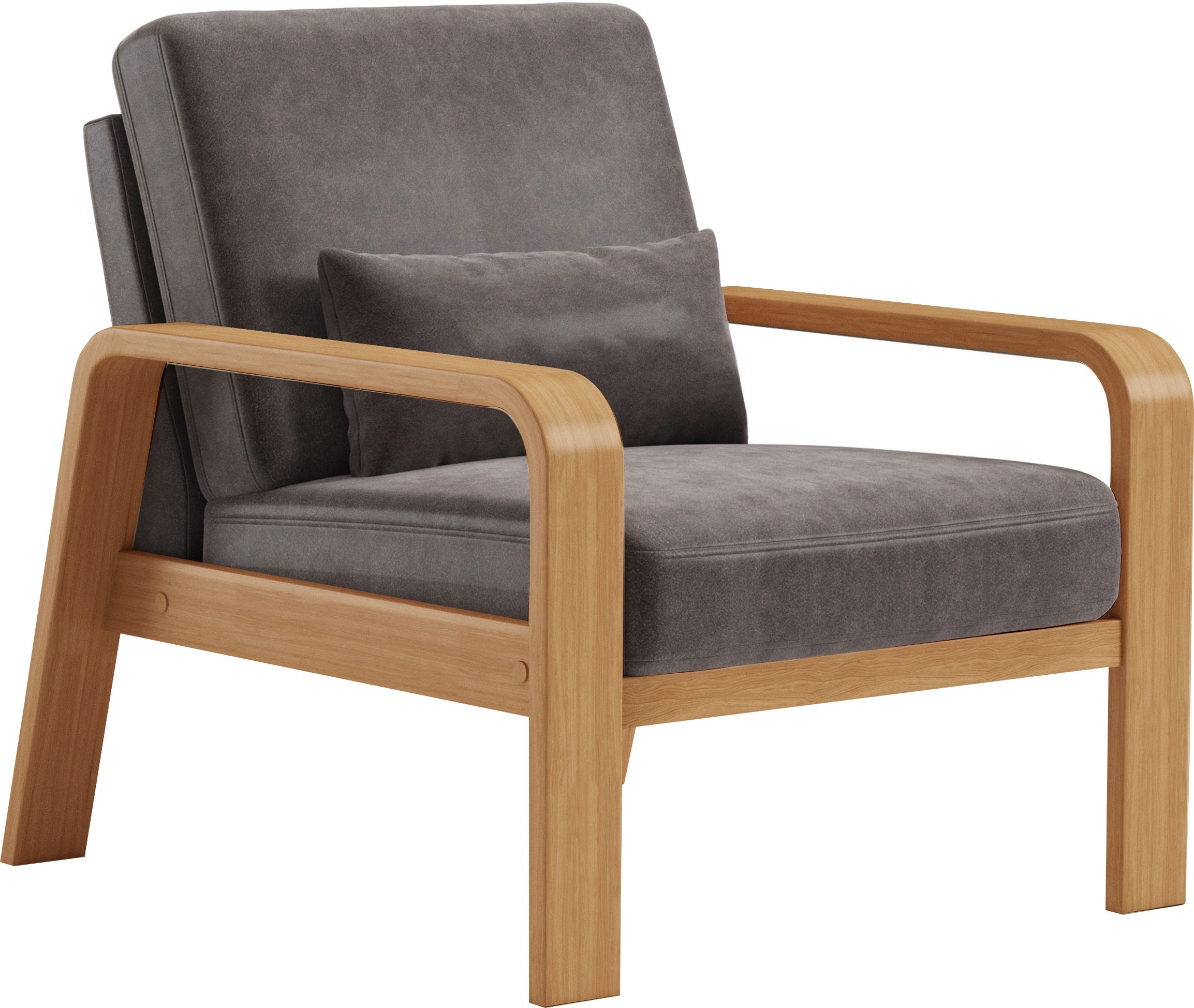 sit&more Sessel »Kolding«, Armlehnen aus eichefarbigem Buchenholz, verschiedene Bezüge und Farben