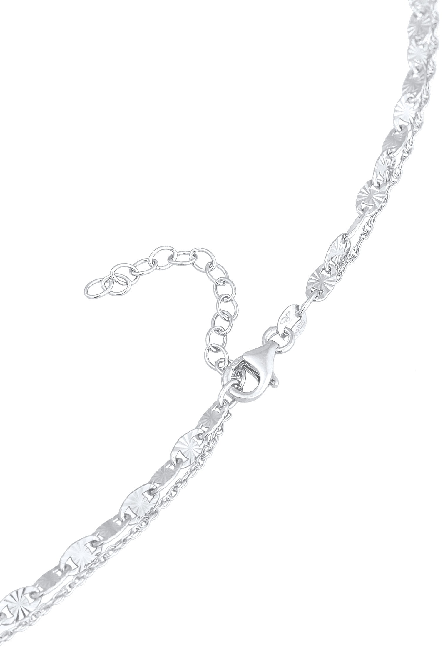 Elli Kette ohne Anhänger »Halskette Choker Layer Vintage Plättchen Anhänger 925 Silber«