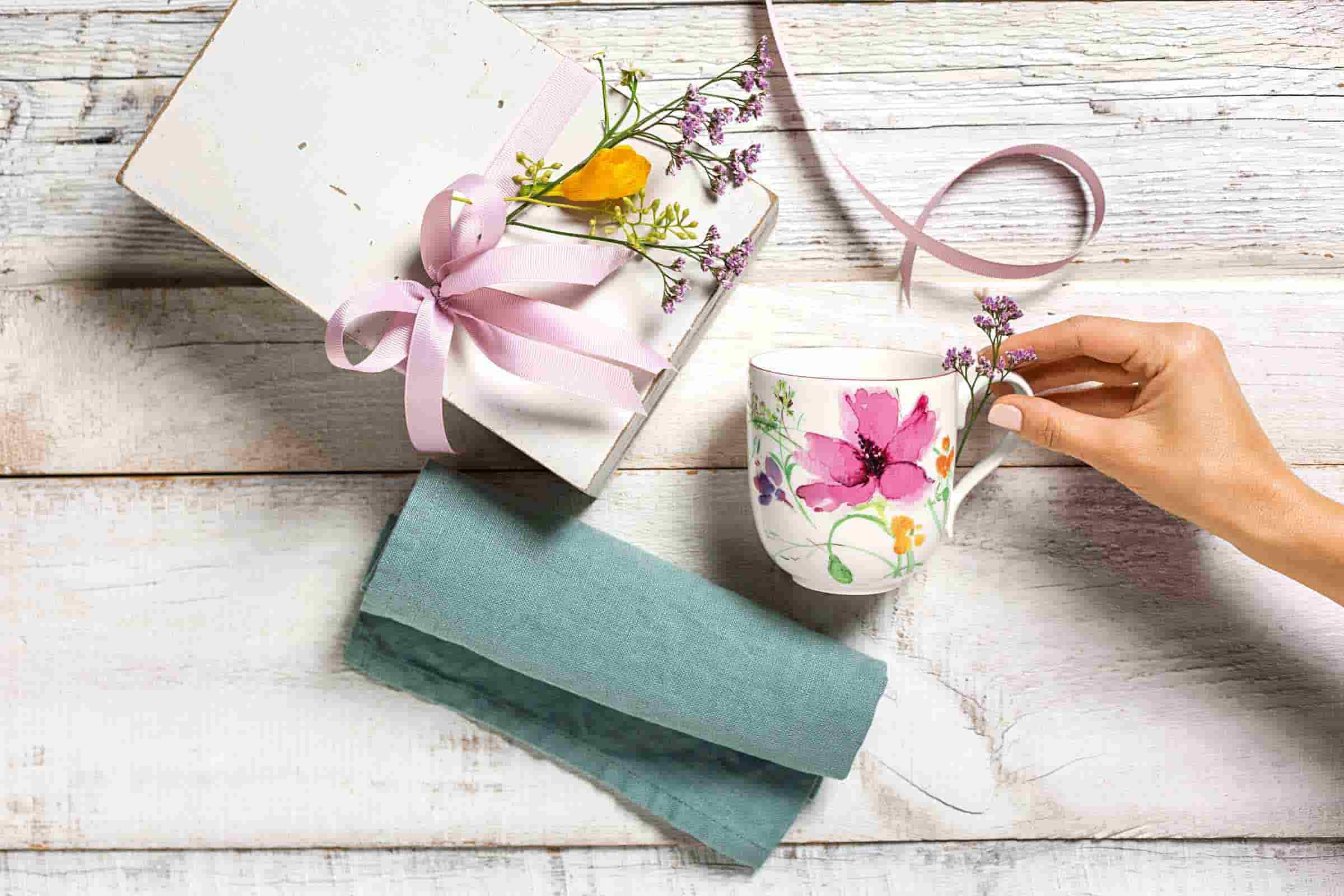 Villeroy & Boch Becher »Kaffeebecher Mariefleur Basic 330 ml bunt« Spülmaschinengeeignet, Mikrowellenfest