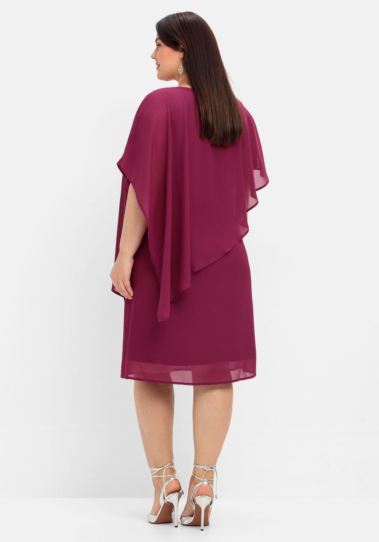 Sheego Cocktailkleid »Cocktailkleid mit asymetrischem Cape«, mit asymetrischem Cape