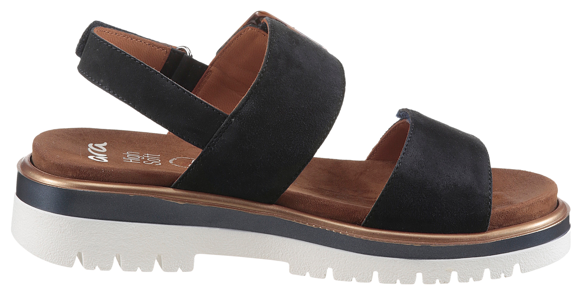 Ara Plateausandaletten »MALAGA«, Plateausandale, Klettschuh in Bequemweite G (= weit)