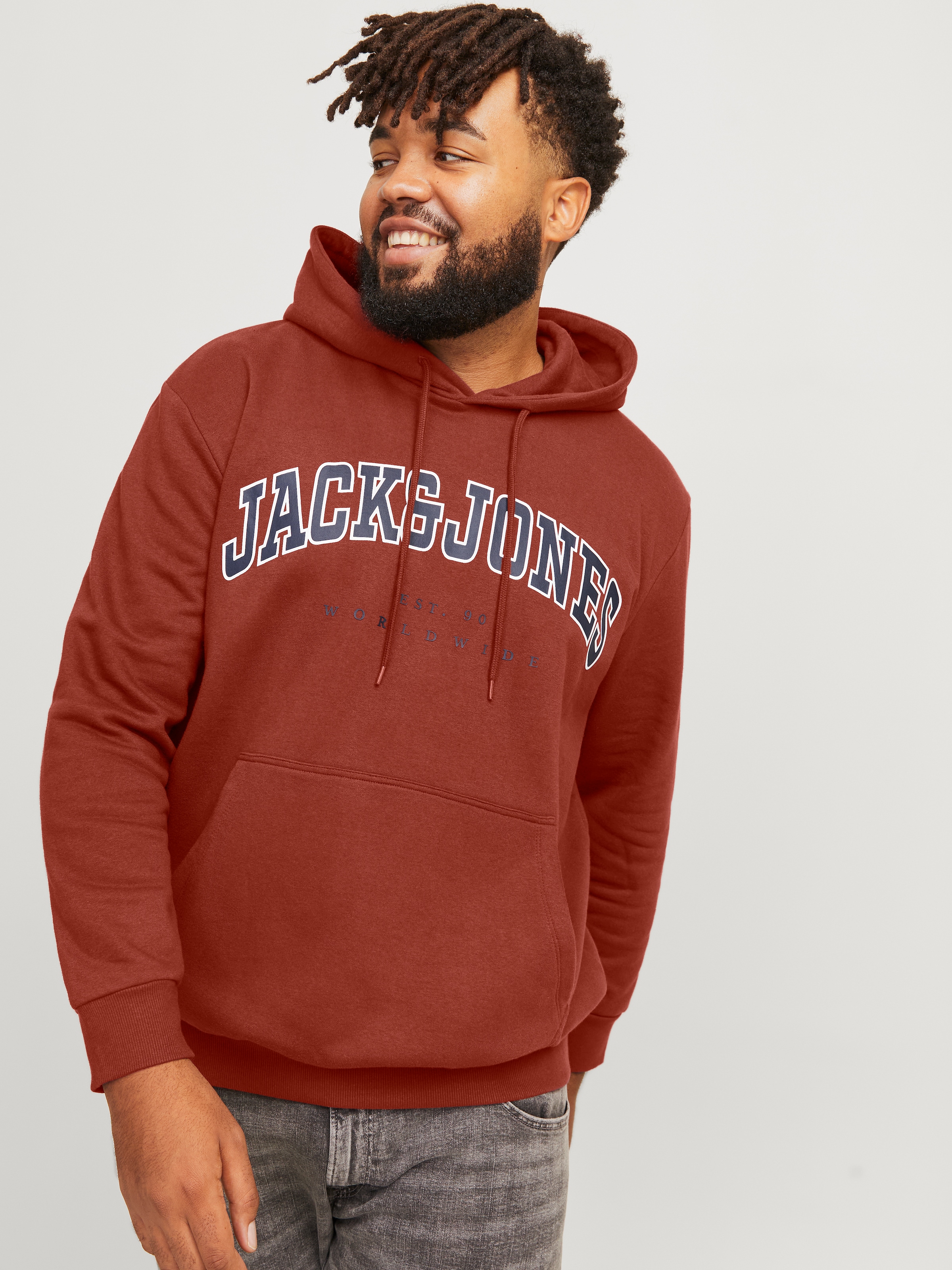 Jack & Jones PlusSize Hoodie »JJECALEB VARSITY SWEAT HOOD NOOS PLS«
