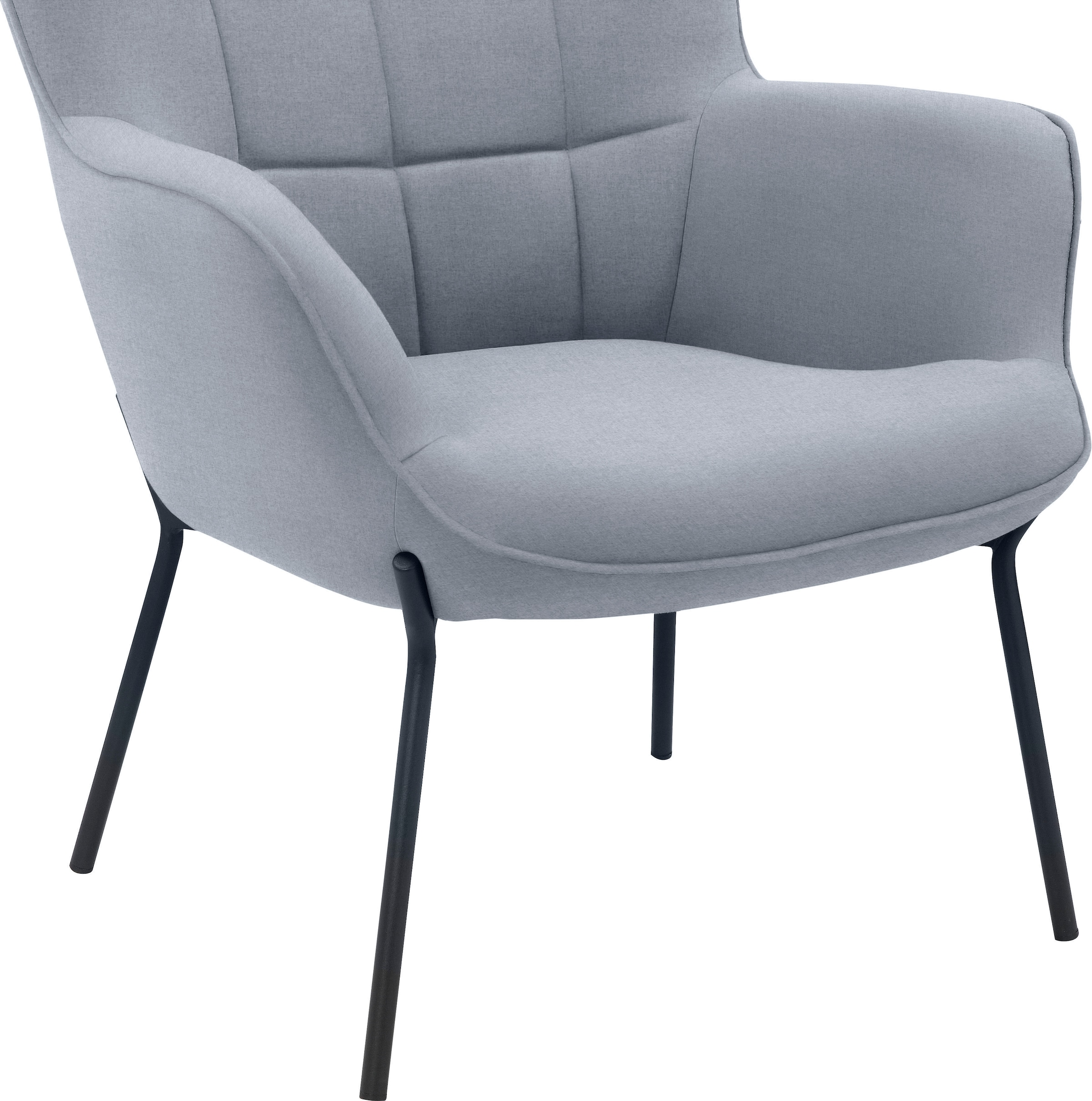 OTTO products Loungesessel »Luukas, Ohrensessel mit Metallbeinen,«, (1 St.), Stoff recyceltes Polyester, Sitz und Rücken gepolstert, Sitzhöhe 46 cm