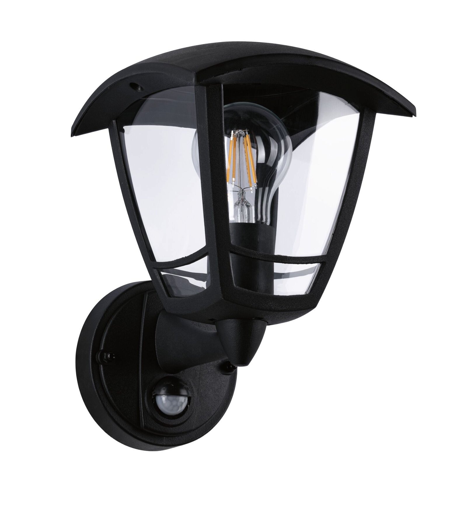 Paulmann Außen-Wandleuchte »Classic Curved IP44 eckig 164x180mmmax. 12W230VSchwarz Kunststoff«, 1 flammig, Leuchtmittel E27 | ohne Leuchtmittel, Bewegungsmelder