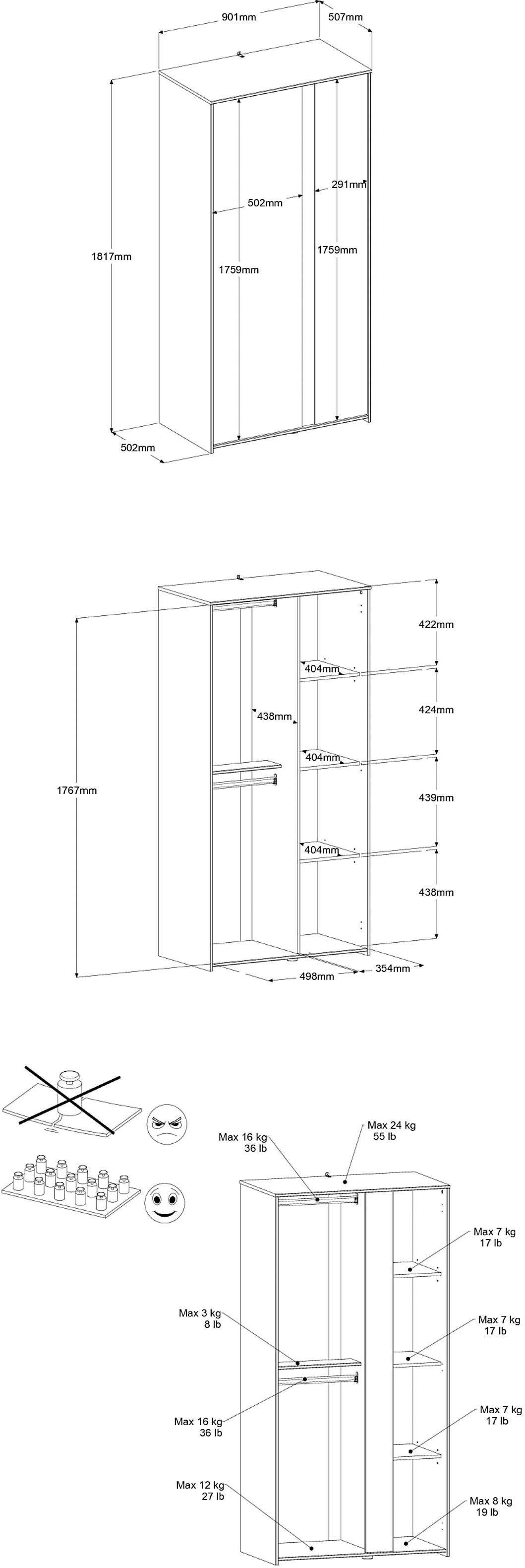Parisot Kinderkleiderschrank »Pirouette 2« 1 Stk. tlg.
