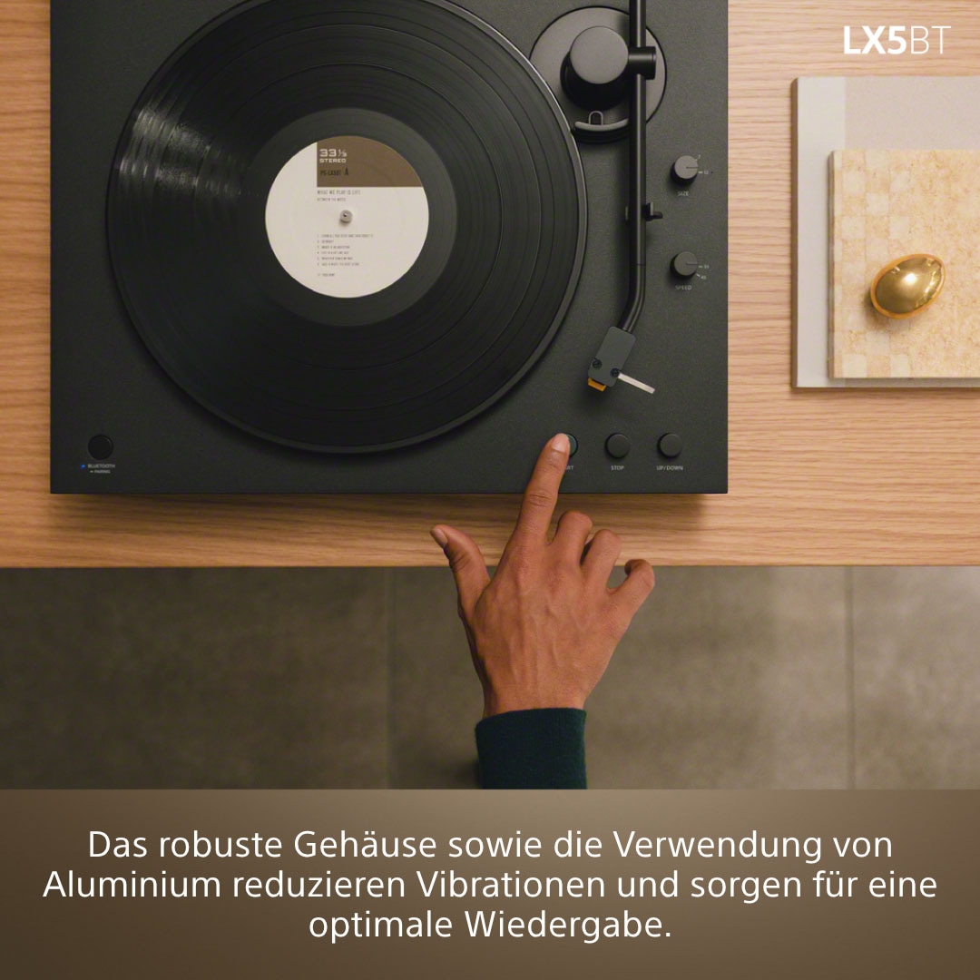 Sony Plattenspieler »PS-LX5BT + Field 5« Vollautomatik, Riemenantrieb, Tonabnehmer, Hi Res Wi, Phono Vorv.