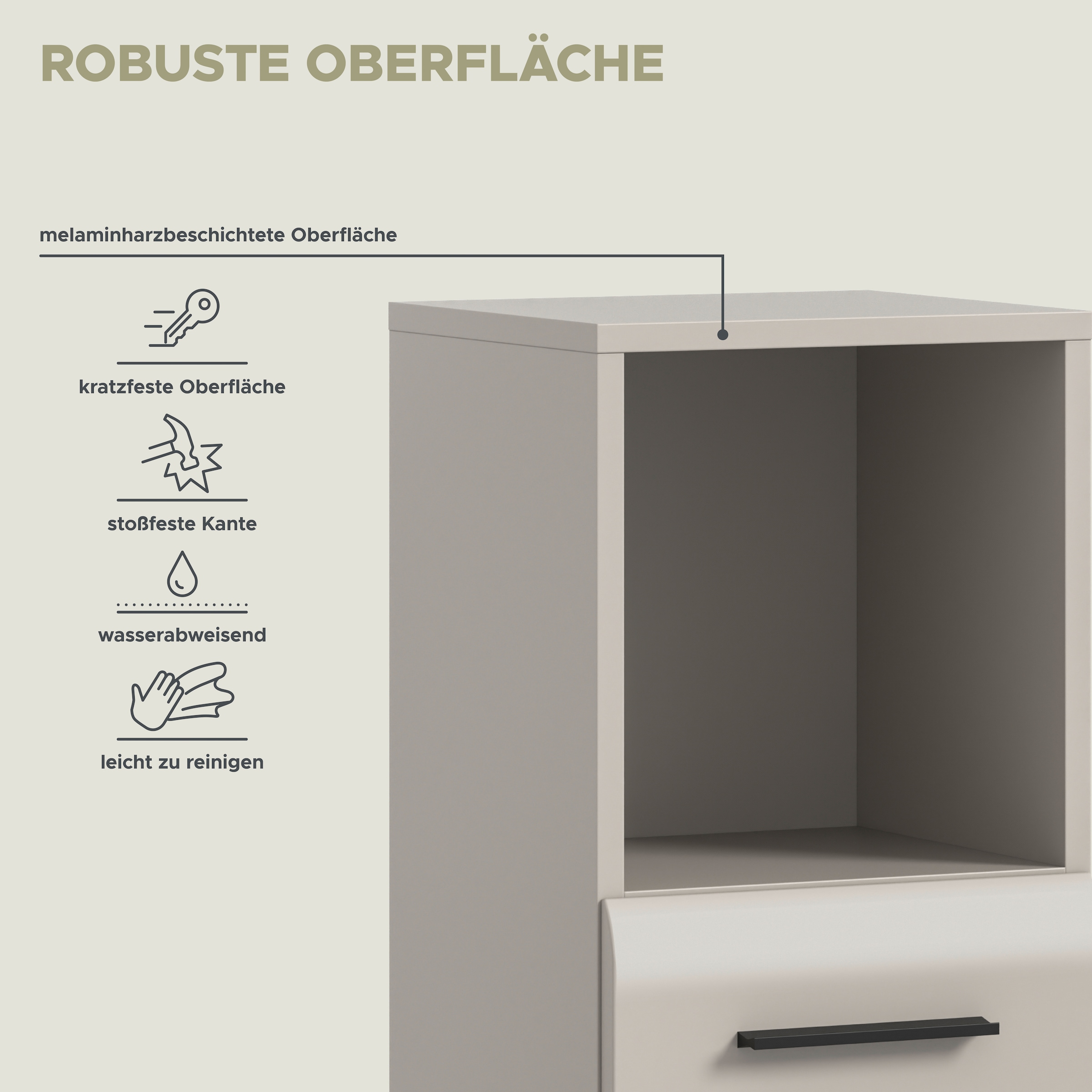 welltime Midischrank »FLORENZ,  Höhe 110 cm, 1 Tür, 2 Fachböden, 1 offenes Fach« TOPSELLER!, 1 Stk. tlg. Türanschlag wechselbar, hochwertige MDF Front, Badschrank, Bad