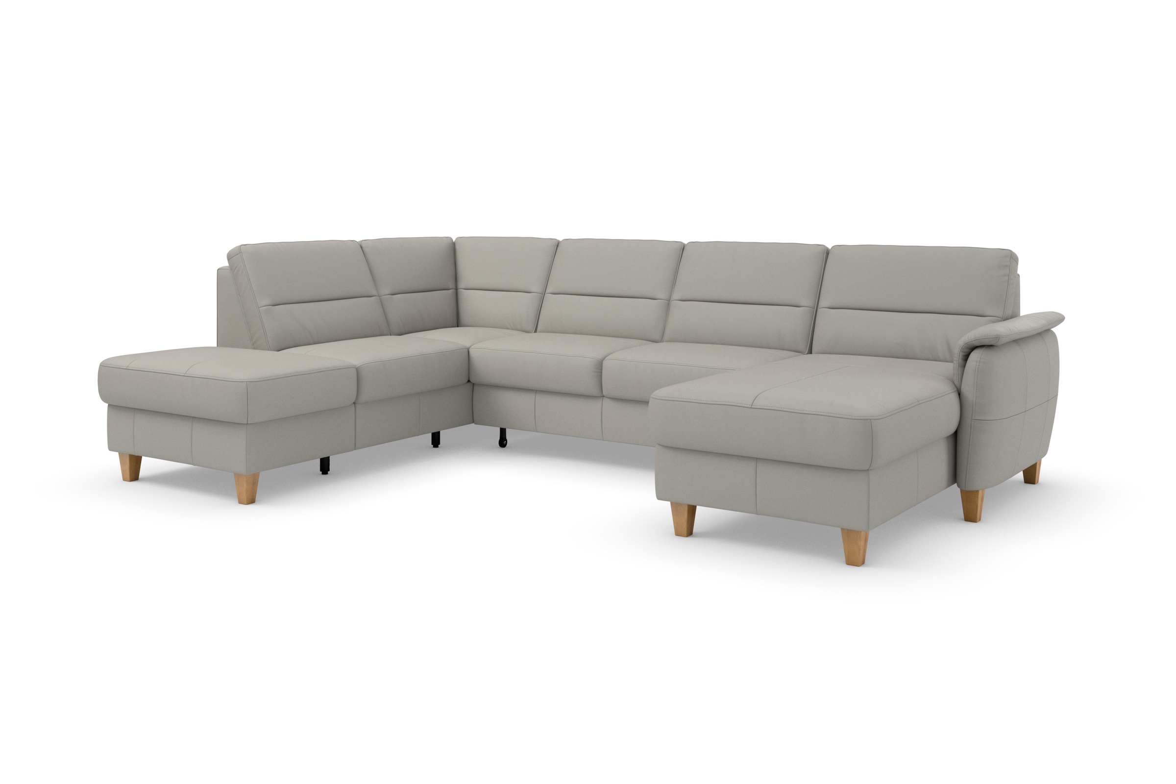 Home affaire Wohnlandschaft »Palmera U-Form, B: 308 cm«, optional Bettfunktion & Bettkasten, Federkern