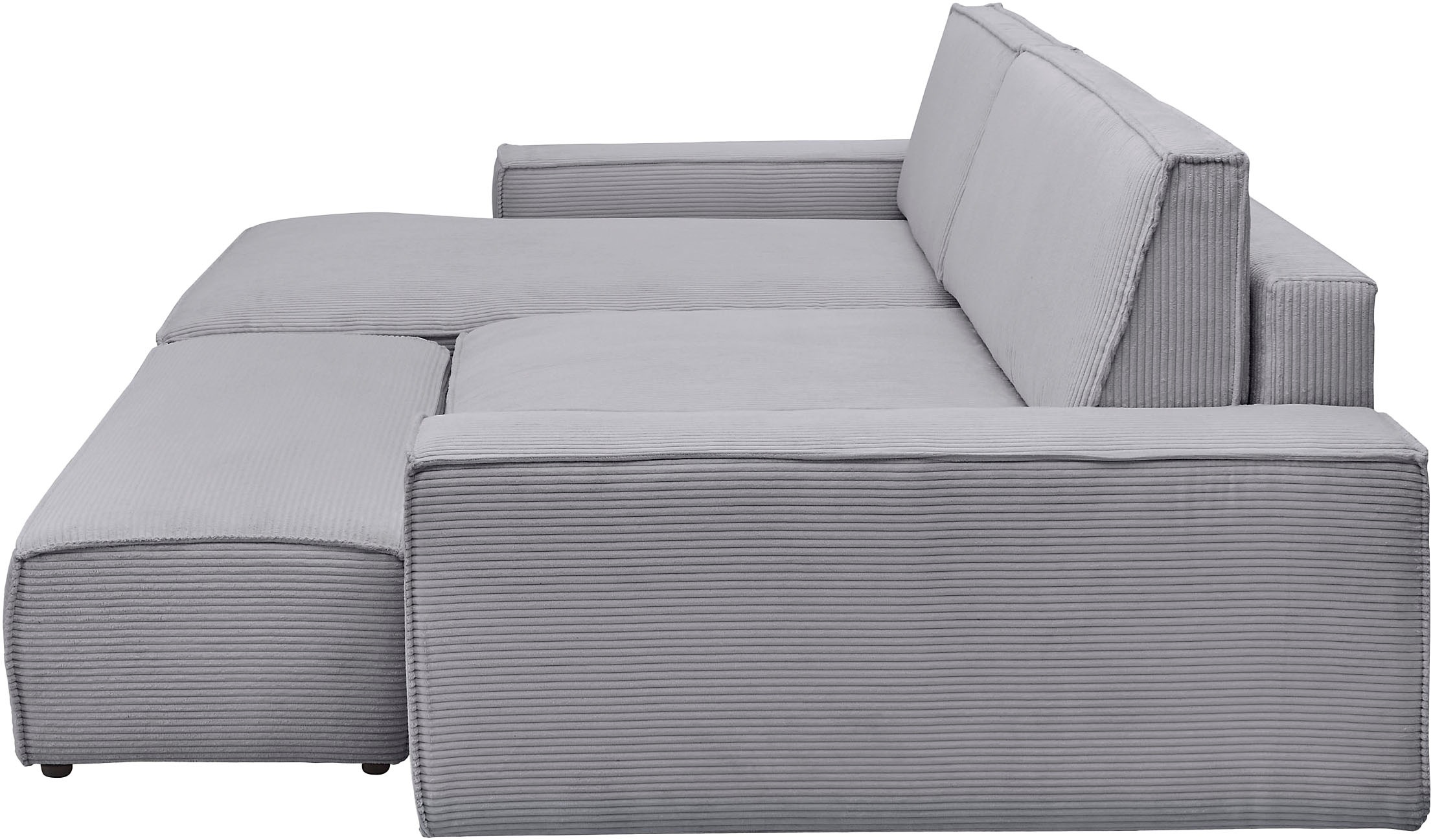 Home affaire Polsterecke »NEU: SHERWOOD XXL tief, L-Form mit Schlaffunktion, Big-Sofa mit Hocker«, (Set, 2 St.), stellbar zum Schlafsofa (Krokodilverbinder), Cord, Leinenoptik