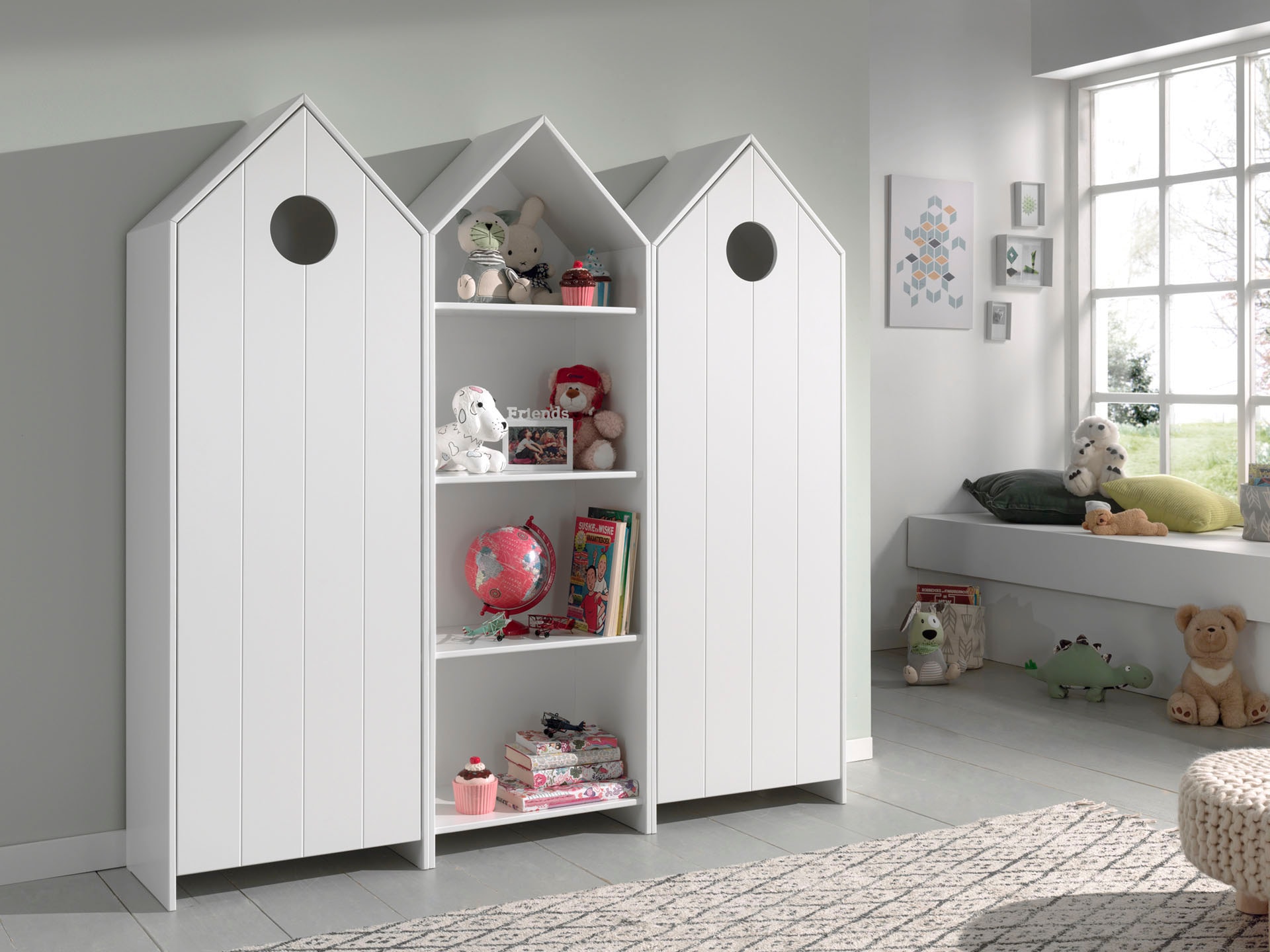 Vipack Jugendzimmer-Set »Casami«, (Set, 3 tlg., 2 Drehtürenschränken und 1 Standregal)