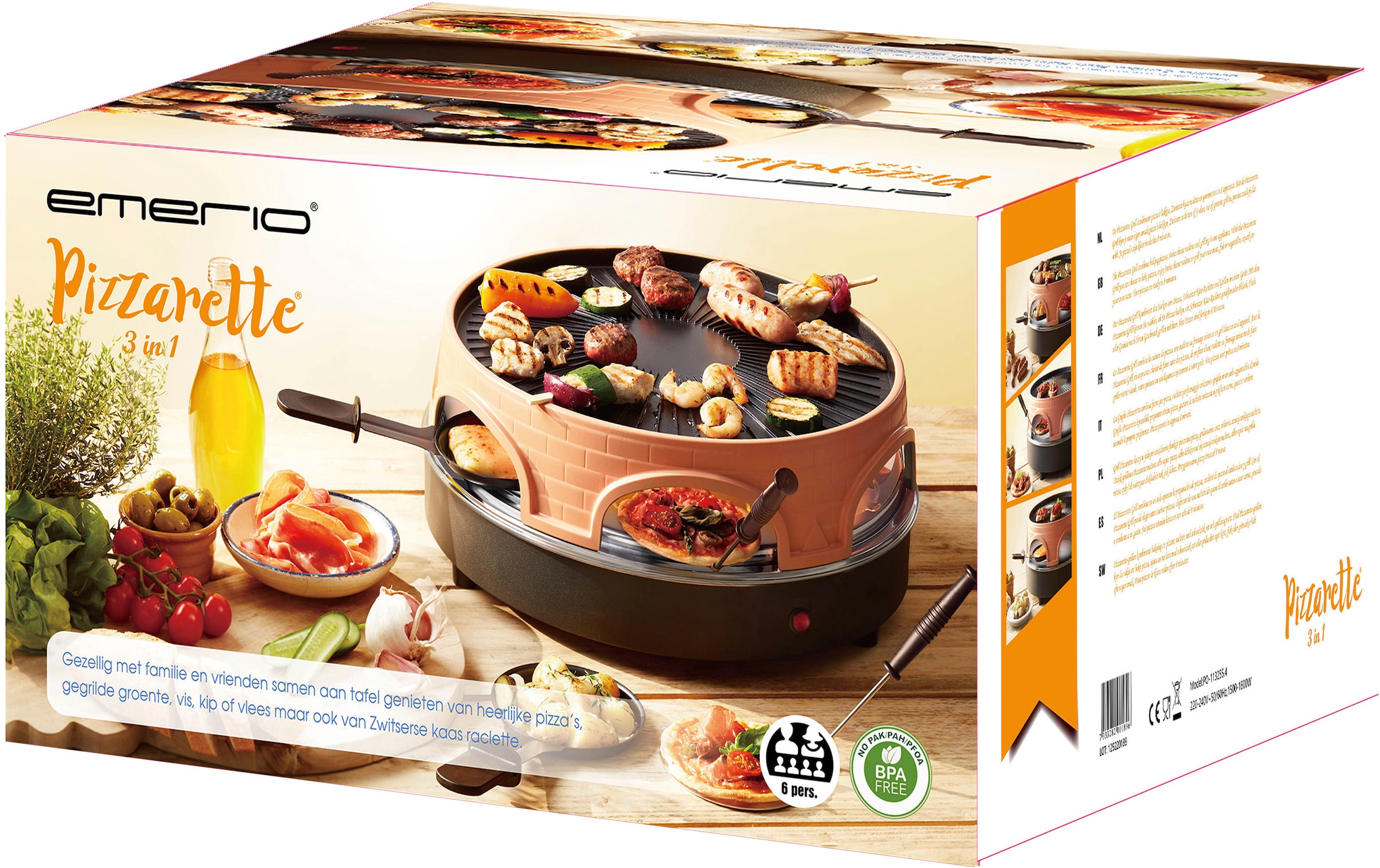 Emerio Pizzaofen »PO-113255.4«, Mini-Pizzaofen mit 2 Heizkreisläufen