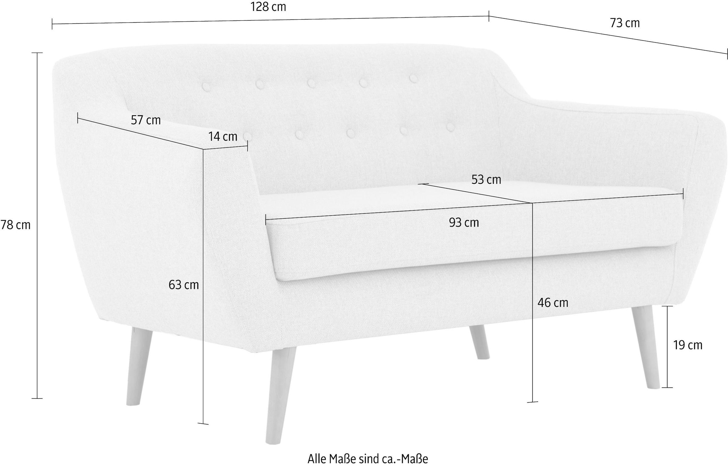andas 2-Sitzer »Renne« mit Heftung im Rücken im skandinavischem Stil