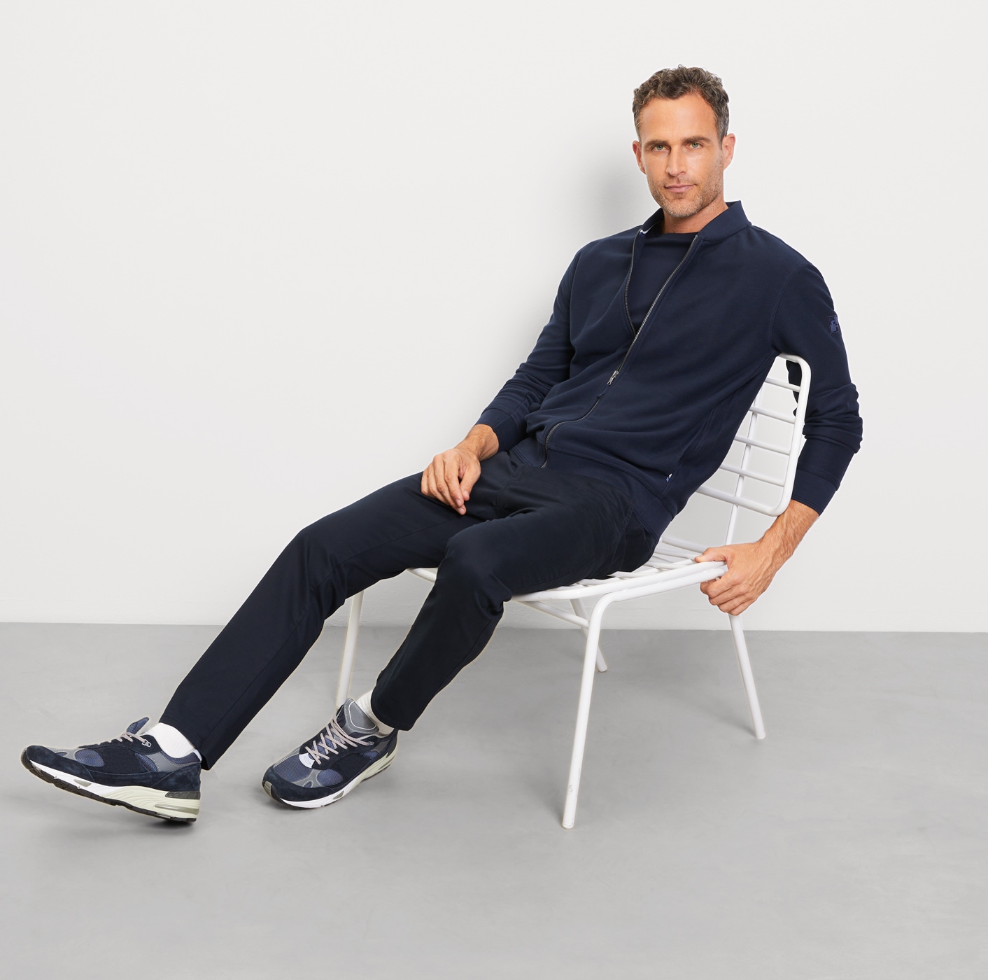 OLYMP Sweatjacke , regular fit, basic, Stehkragen
