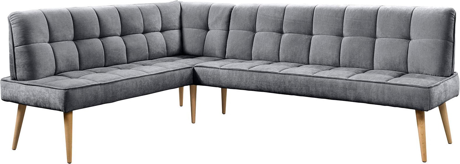 exxpo - sofa fashion Eckbank »Latte« moderne Sitz- und Rückensteppung, bequem und elegant, hoher Holzfuß