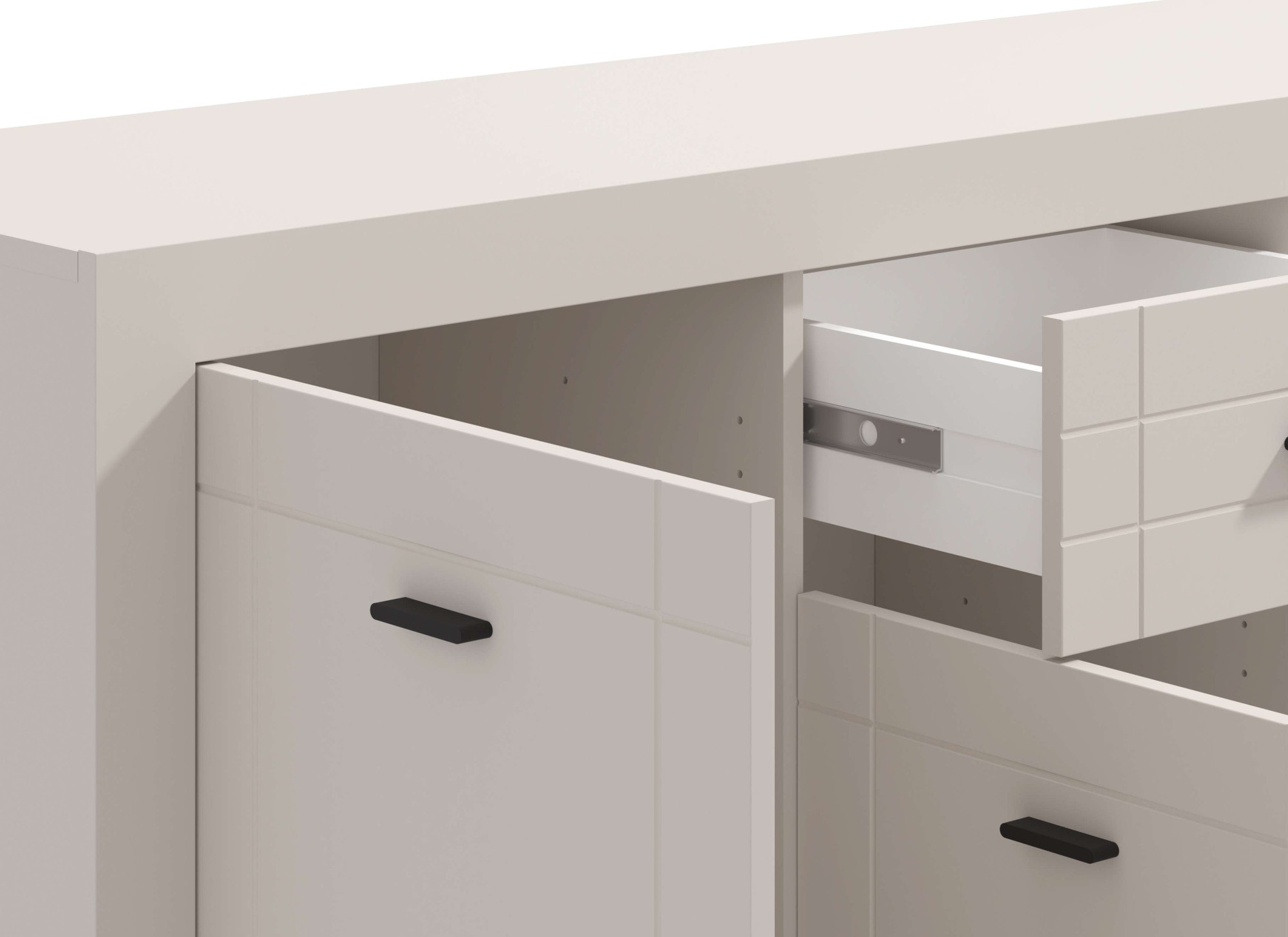 Home affaire Sideboard »Warwick Kombikommode, Schrank, Schubladenkommode« Modernes Sideboard: Kaschmir, 3 Türen & 1 Schublade, Heißfolienprägung