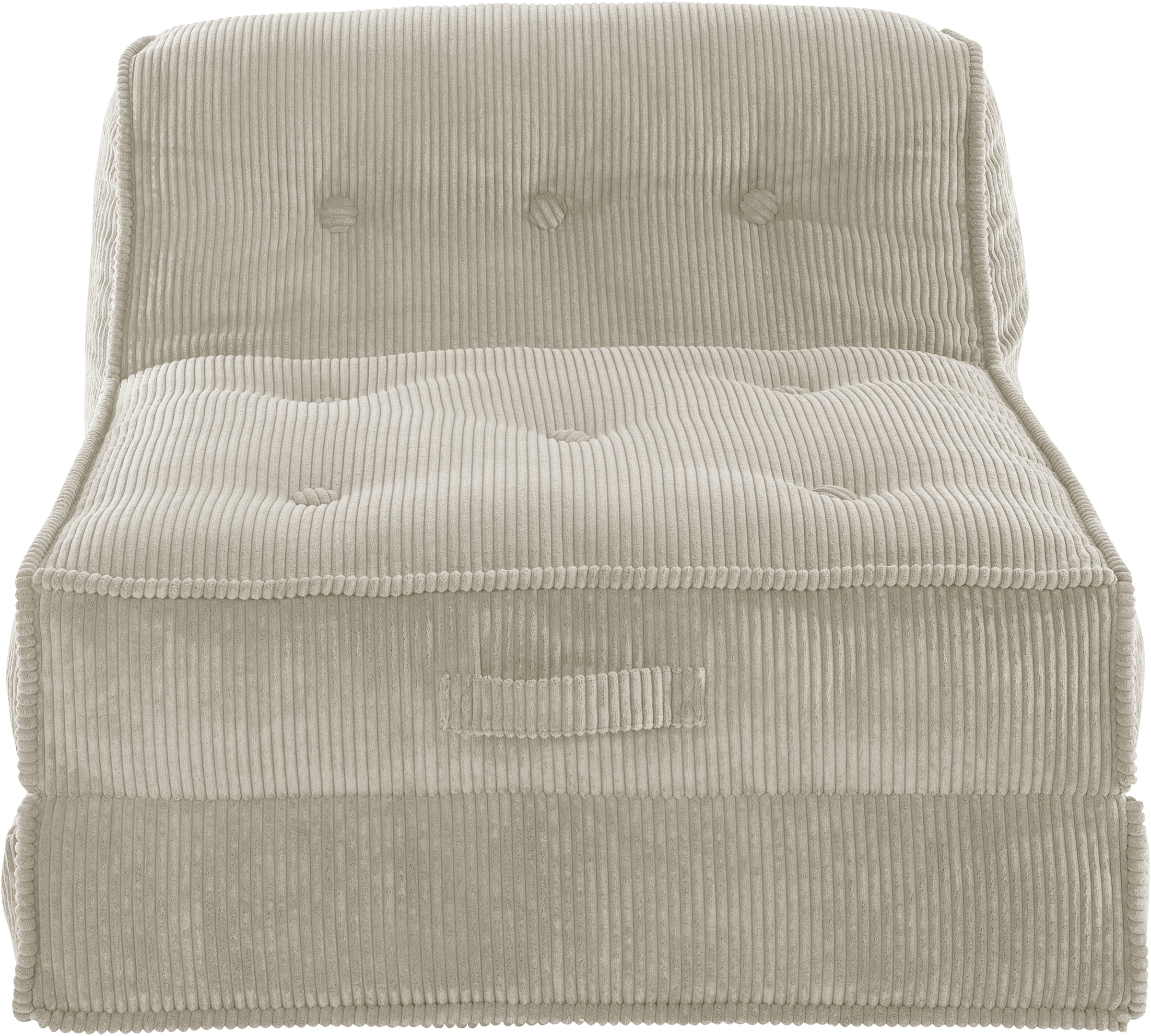 INOSIGN Sessel »Pia«, Loungesessel aus Cord, in 2 Größen, Pouf-Funktion.