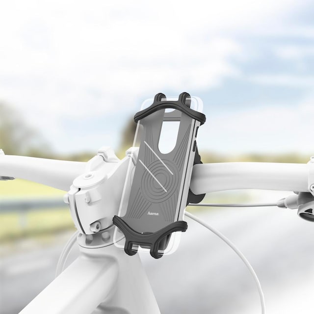 Hama Handy-Halterung »Universal Smartphone Fahrradhalter, schwarz«,  Handyhalterung Breite 6-8 cm, Höhe 13-15 cm ➥ 3 Jahre XXL Garantie