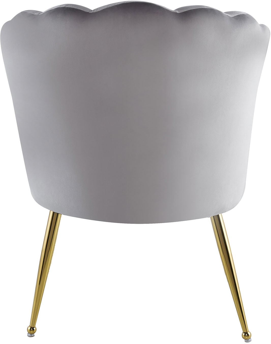 Kayoom Polsterstuhl »Stuhl Lalie 125, Rückenlehne im Retro-Stil, ausgefallene Rückenlehne«, 1 St., Rückenlehne in Muschel-Design, Samtbezug, goldene Metallbeine