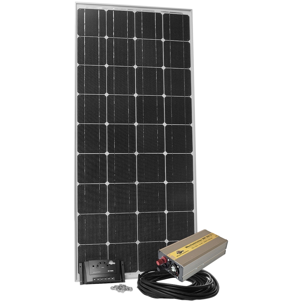 Sunset Solarmodul »Stromset AS 140, 140 Watt, 230 V«, (Set), für Gartenhäuser oder Reisemobil