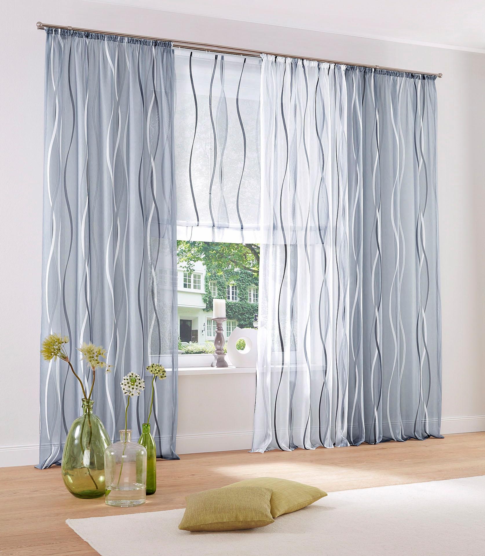 my home Raffrollo »Dimona«, mit Voile, Transparent, Polyester Klettschiene