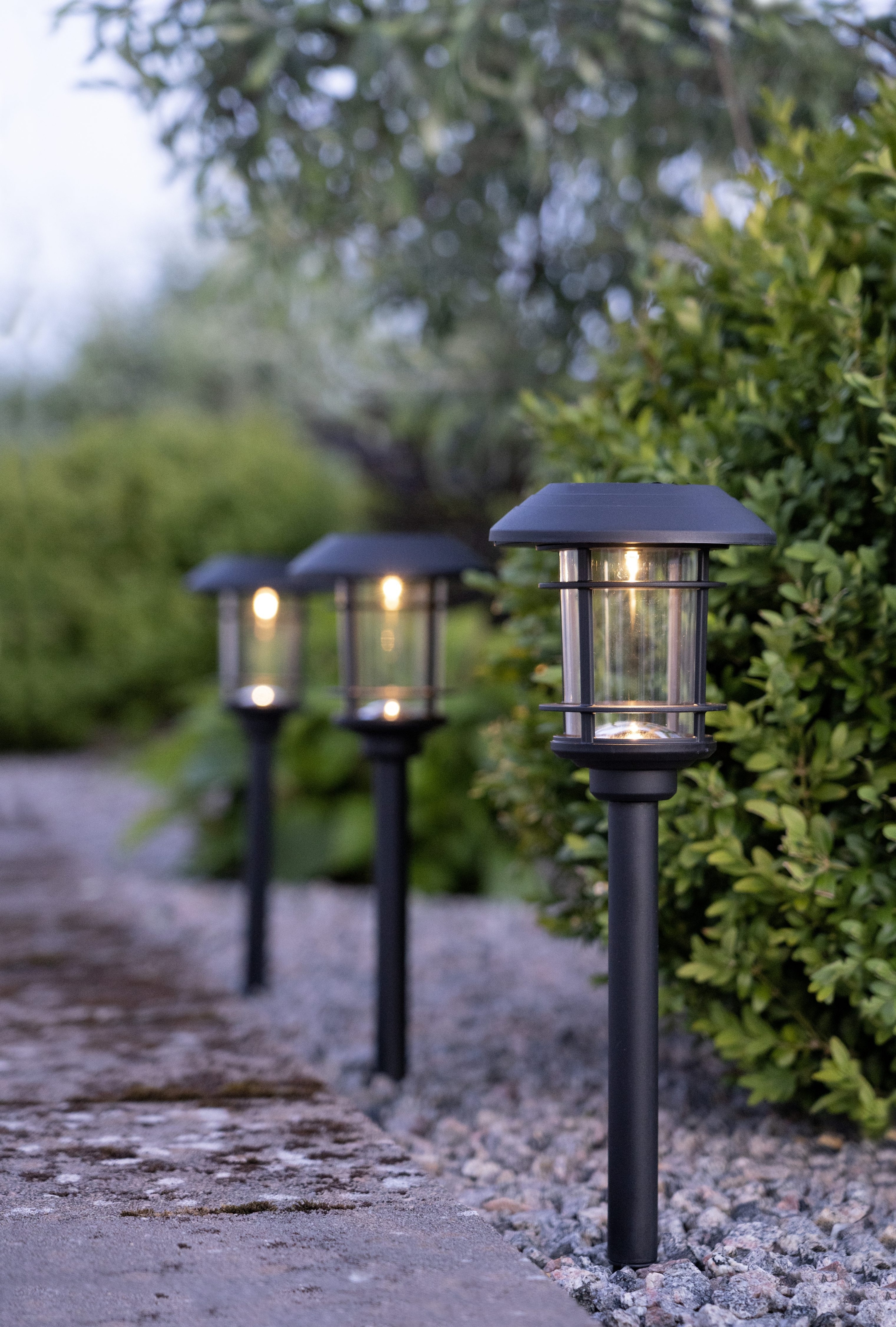 Parforce Traditional Hunting LED Solarleuchte »Solar-Wegleuchte Fride« LED-Board 3 Stk. Warmweiß 3er-Set, Dämmerungssensor, Bollard-Optik