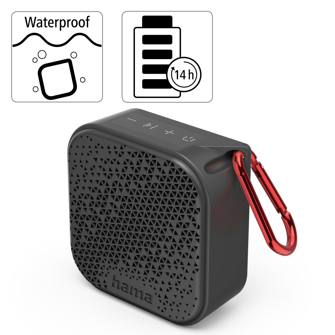 3 Jahre Bluetooth-Lautsprecher (wasserdicht IP67, Hama 3,5W, mobil, »Mini-Bluetooth-Lautsprecher | ➥ Karabiner)« UNIVERSAL XXL Garantie