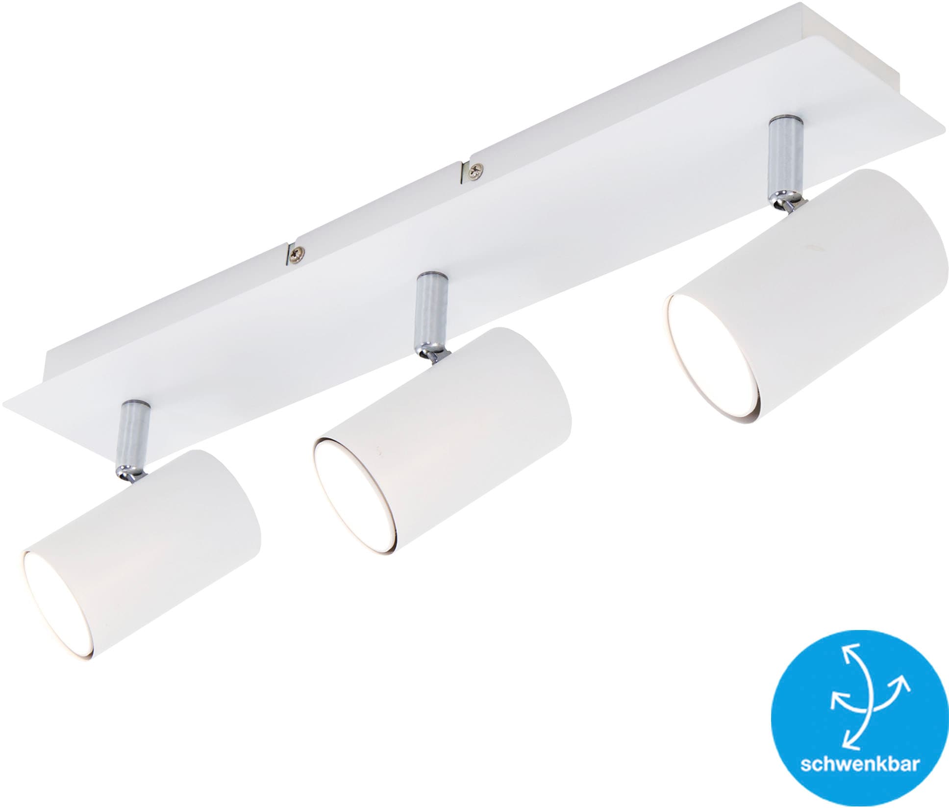 Briloner Leuchten LED Deckenspots »2857036 Run«, Leuchtmittel GU10 | ohne Leuchtmittel, Deckenlampe, 45x8x12,3cm, Weiß, max.40W, GU10, Wohnzimmer, Flur, Büro