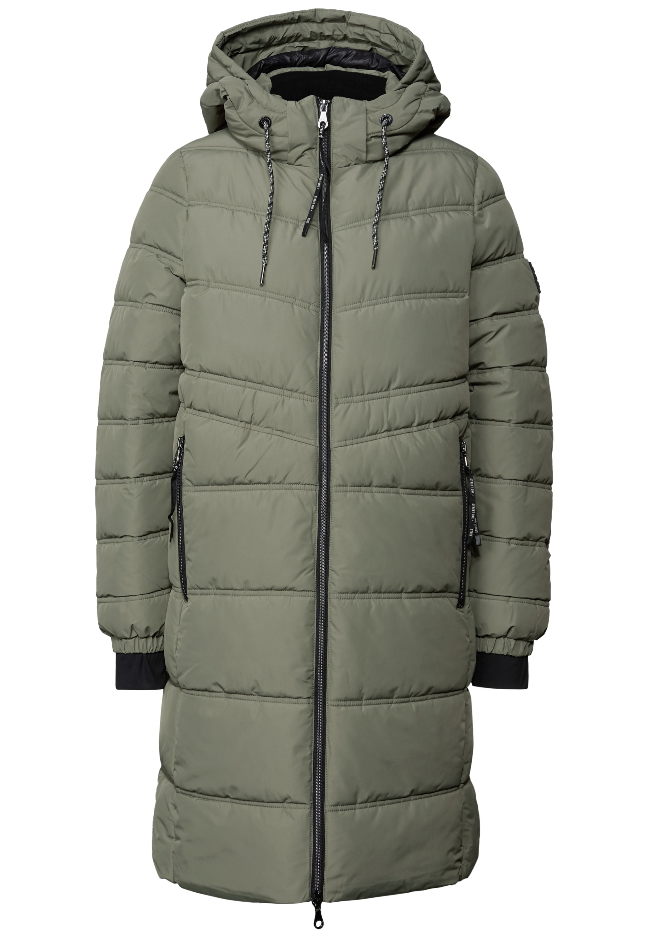 STREET ONE Steppjacke, mit Kapuze, lange Winterjacke, mit Kapuze