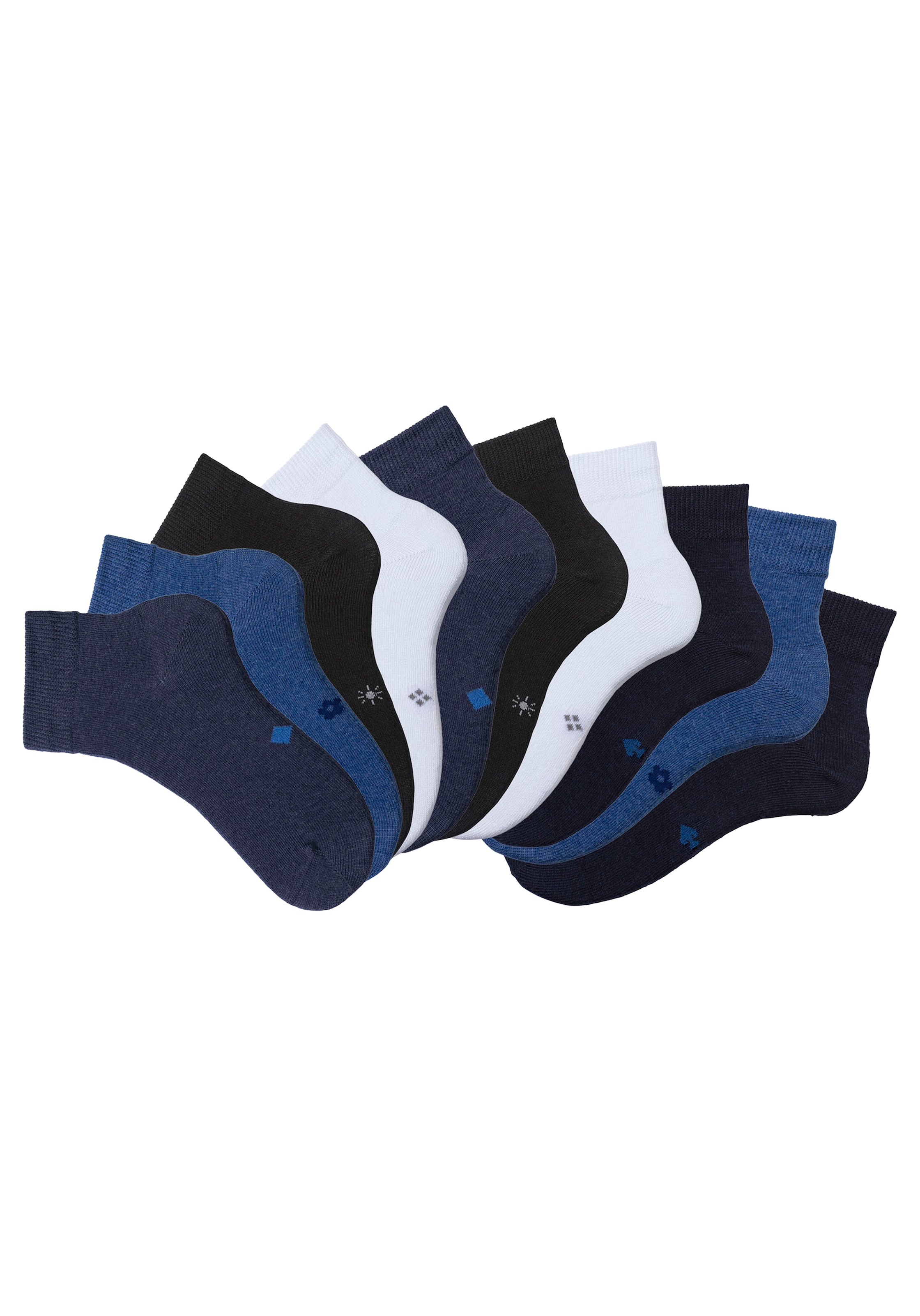 H.I.S Kurzsocken, (Packung, 10 Paar), mit eingestrickten Symbolen