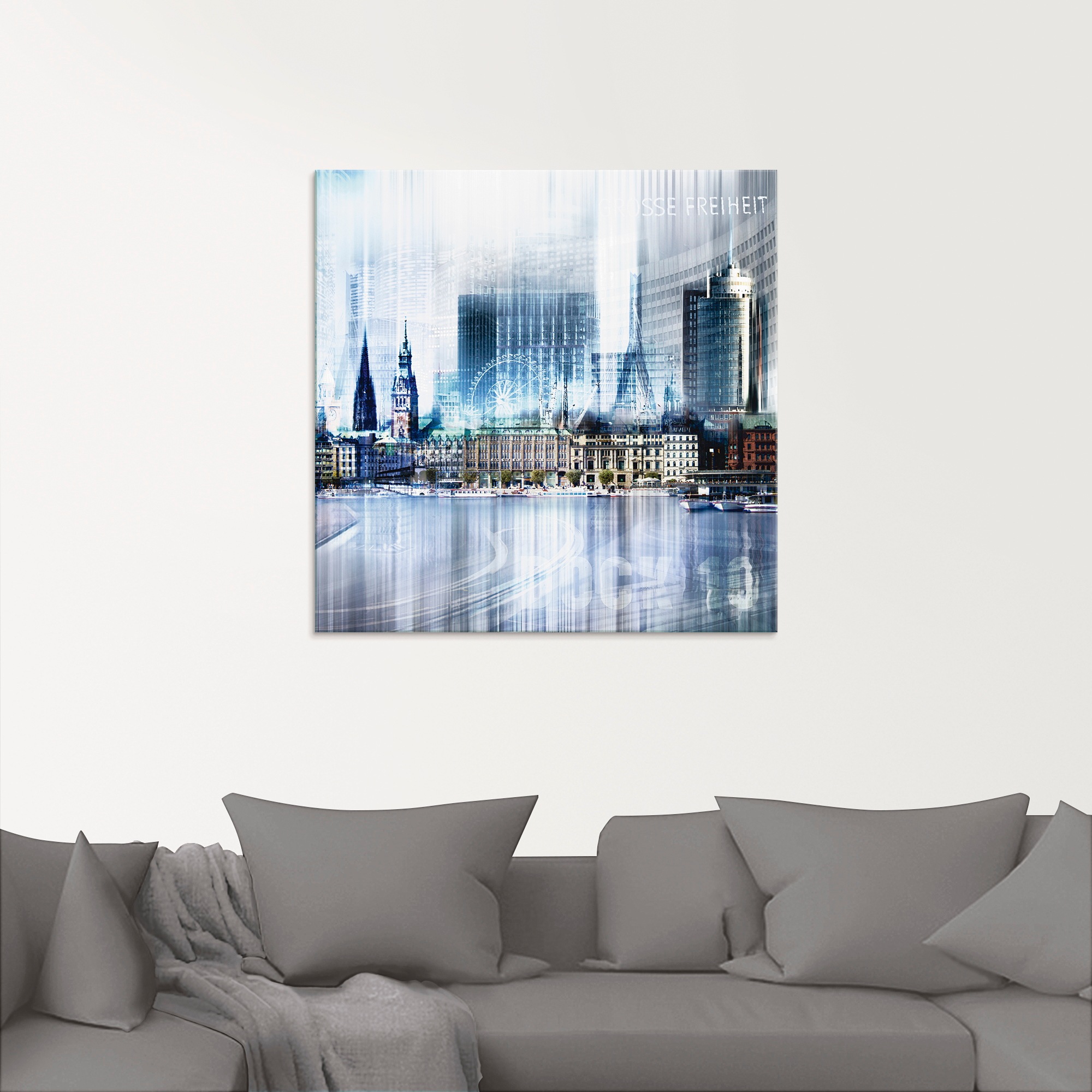 Artland Glasbild »Hamburg Abstrakte Collage« Deutschland 1 Stk. tlg. in verschiedenen Größen