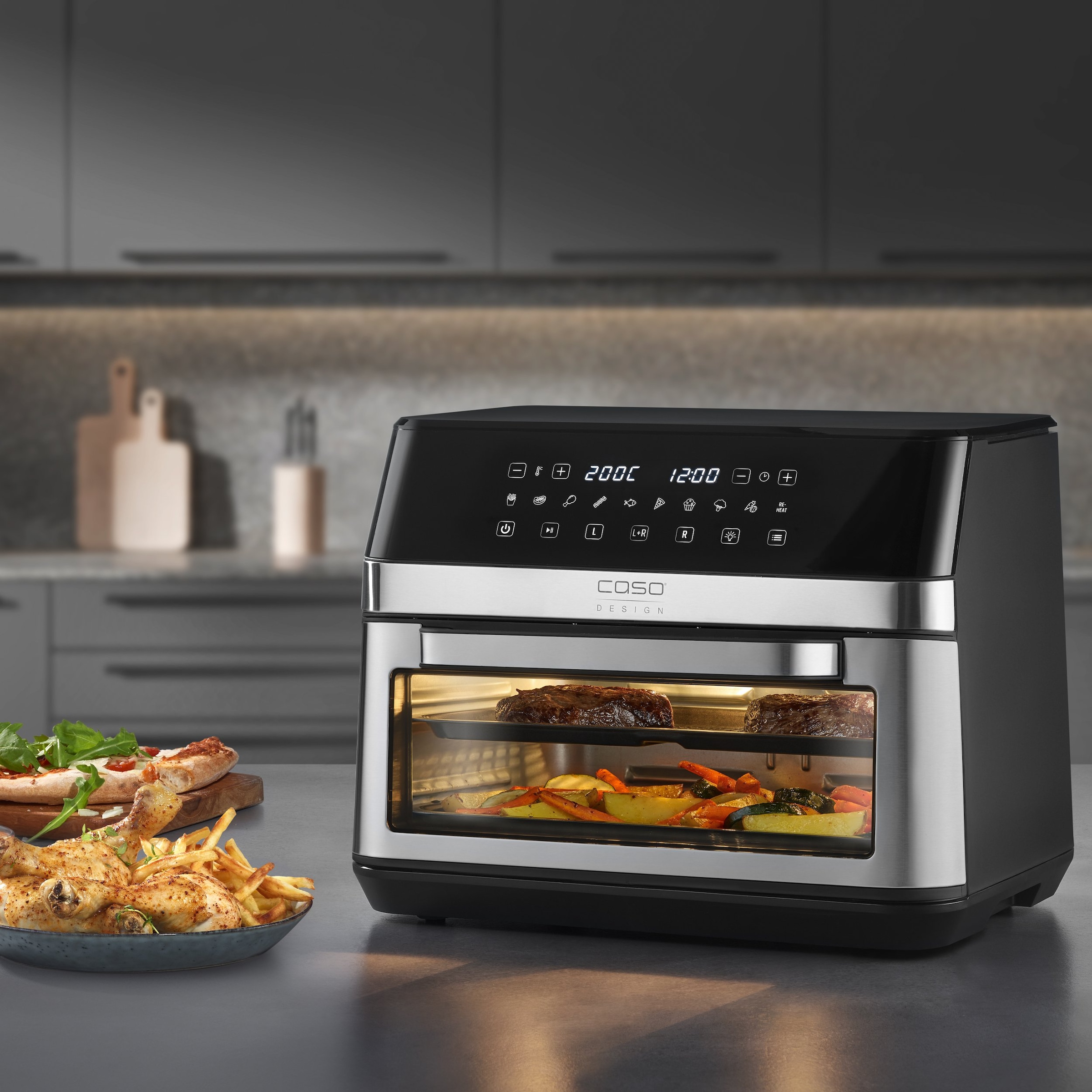 Caso Heißluftfritteuse »3186  Design AirFry DuoChef« 2200 W Fassungsvermögen 0 l