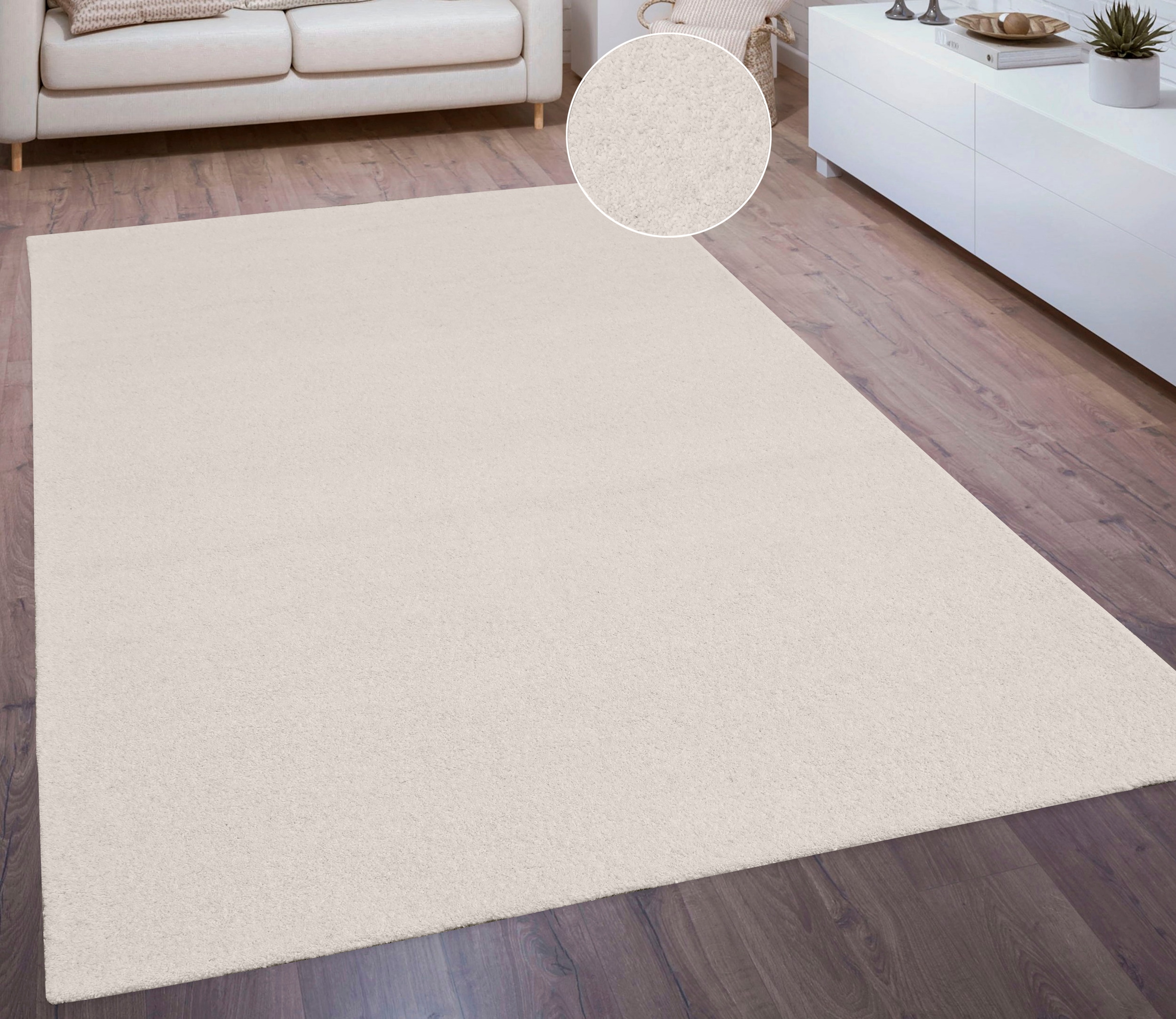 THEKO Wollteppich »Gabbeh Uni, Handgefertigt, meliert, auch als Läufer erhältlich, Wolle« rechteckig 14 mm Höhe Schlafzimmer, Wohnzimmer, Esszimmer, auch als Läufer oder rund