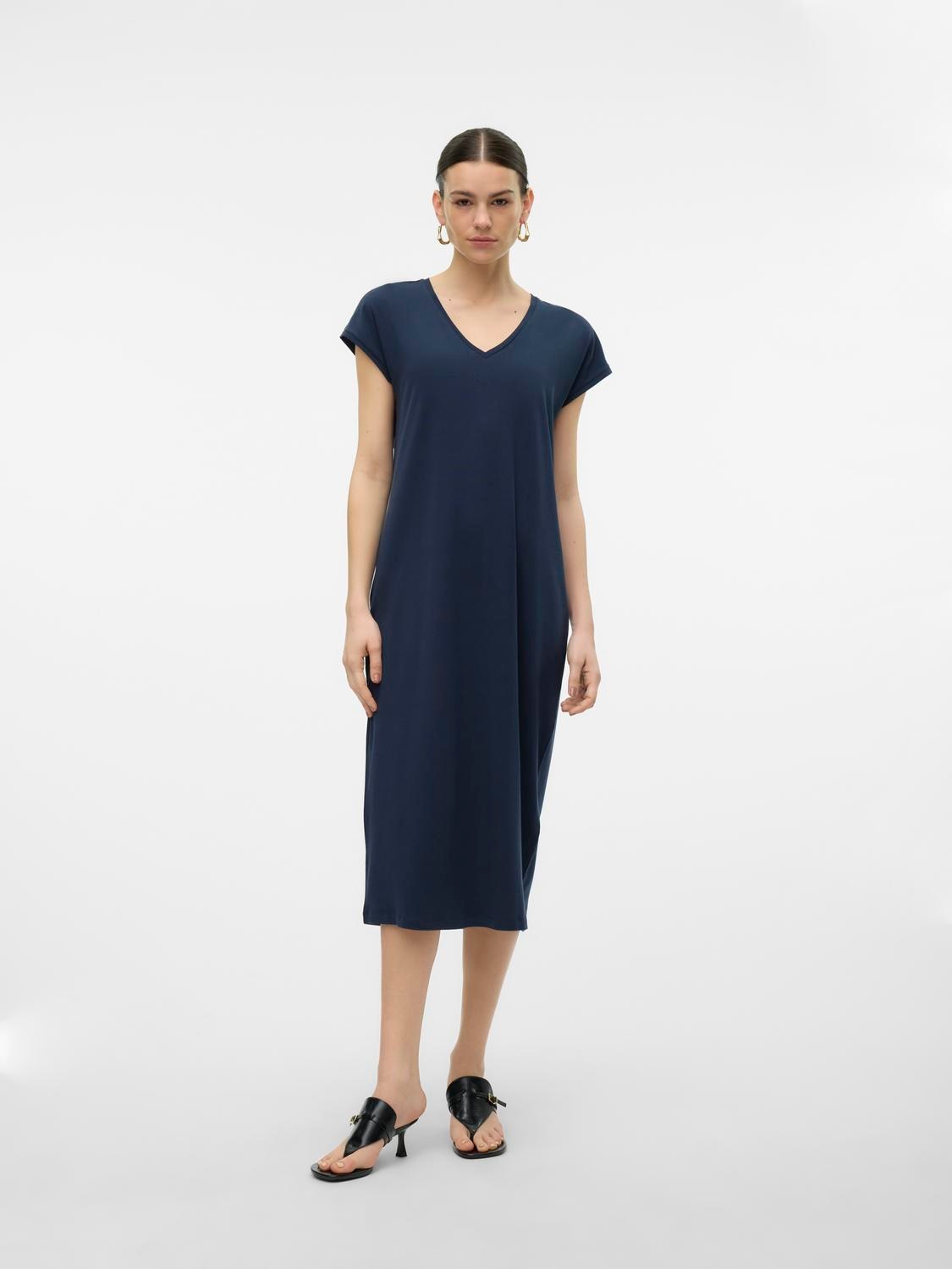 Vero Moda Midikleid »VMBARBARA SS CALF DRESS JRS SPE GA«, Sommerkleid