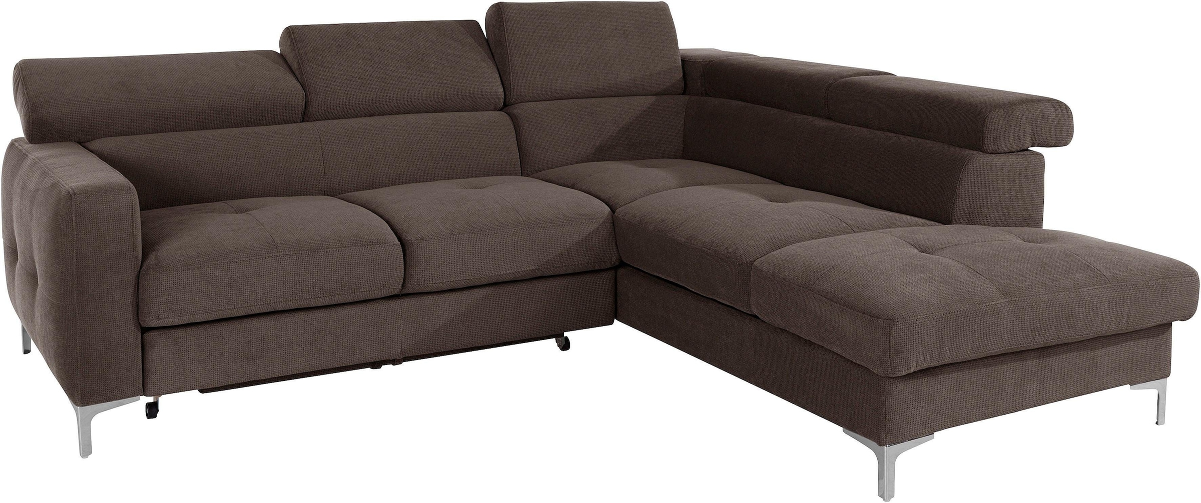 COTTA Polstergarnitur »Sammy L-Form«, (Set), Set bestehend aus: Ecksofa mit Kopfteilverstellung & Hocker