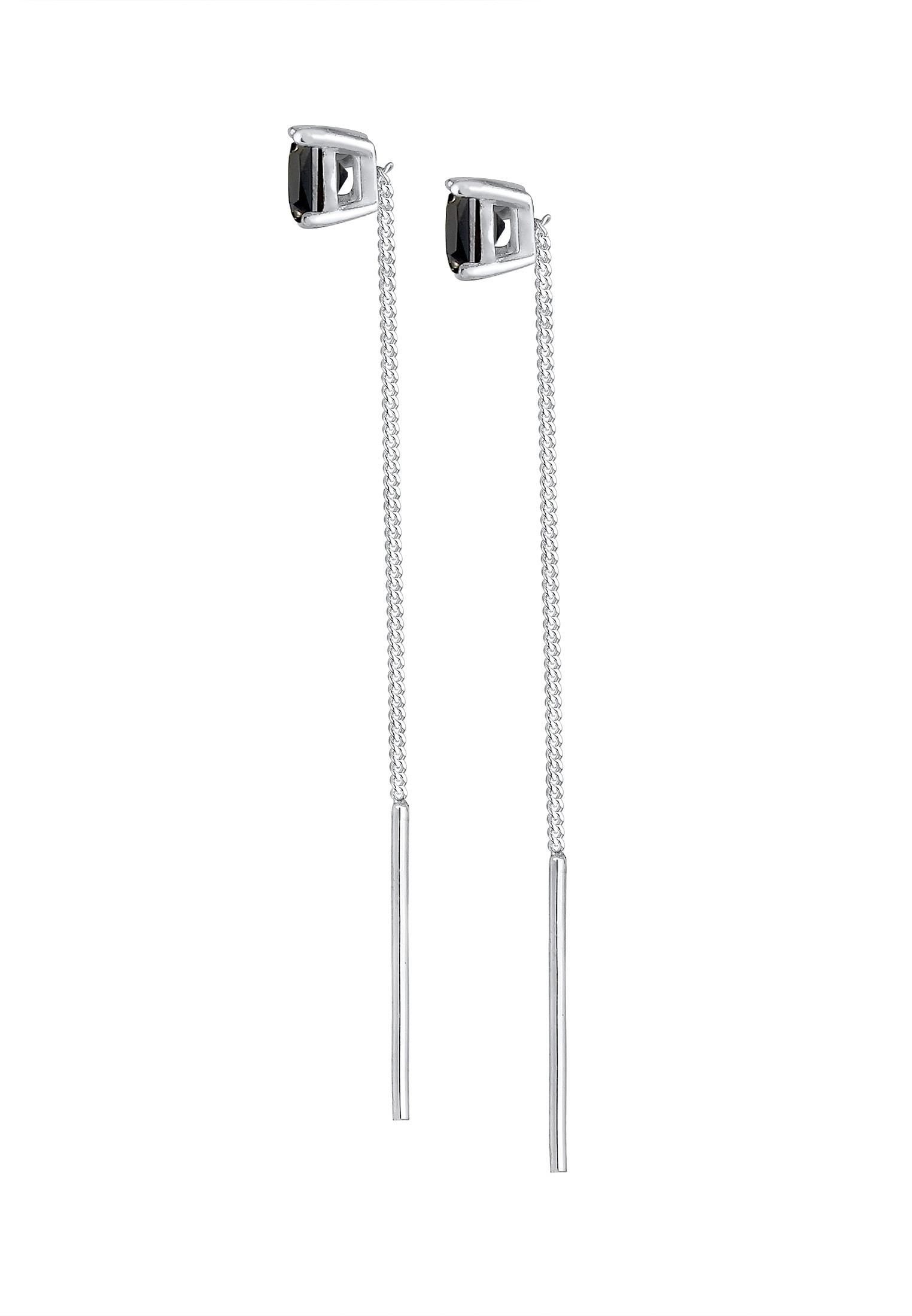 Elli Paar Ohrhänger »Ohrringe Durchziehen mit Zirkonia Quadrat 925 Silber«