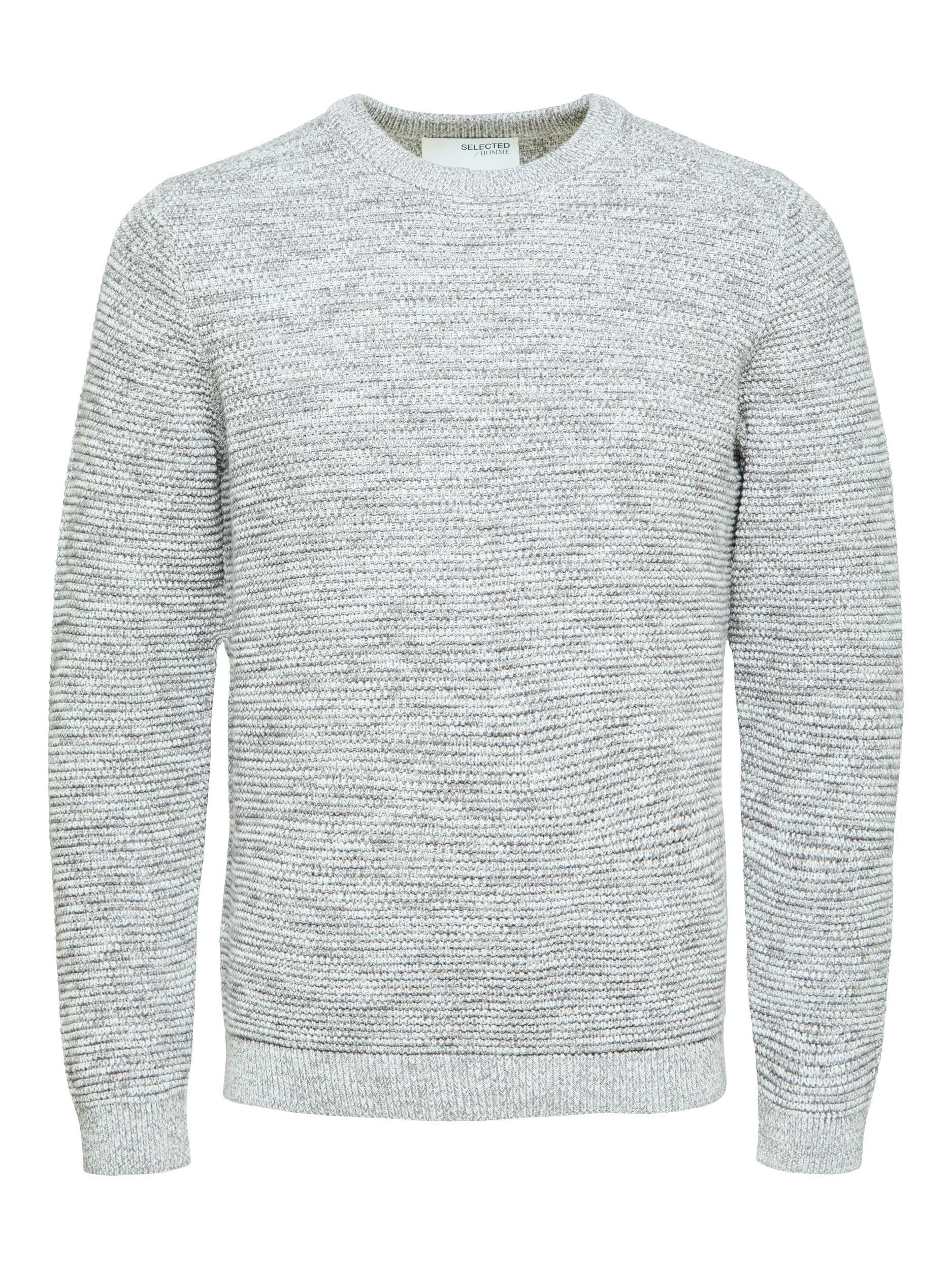 SELECTED HOMME Rundhalspullover »SLHVINCE LS KNIT BUBBLE CREW NECK NOOS«