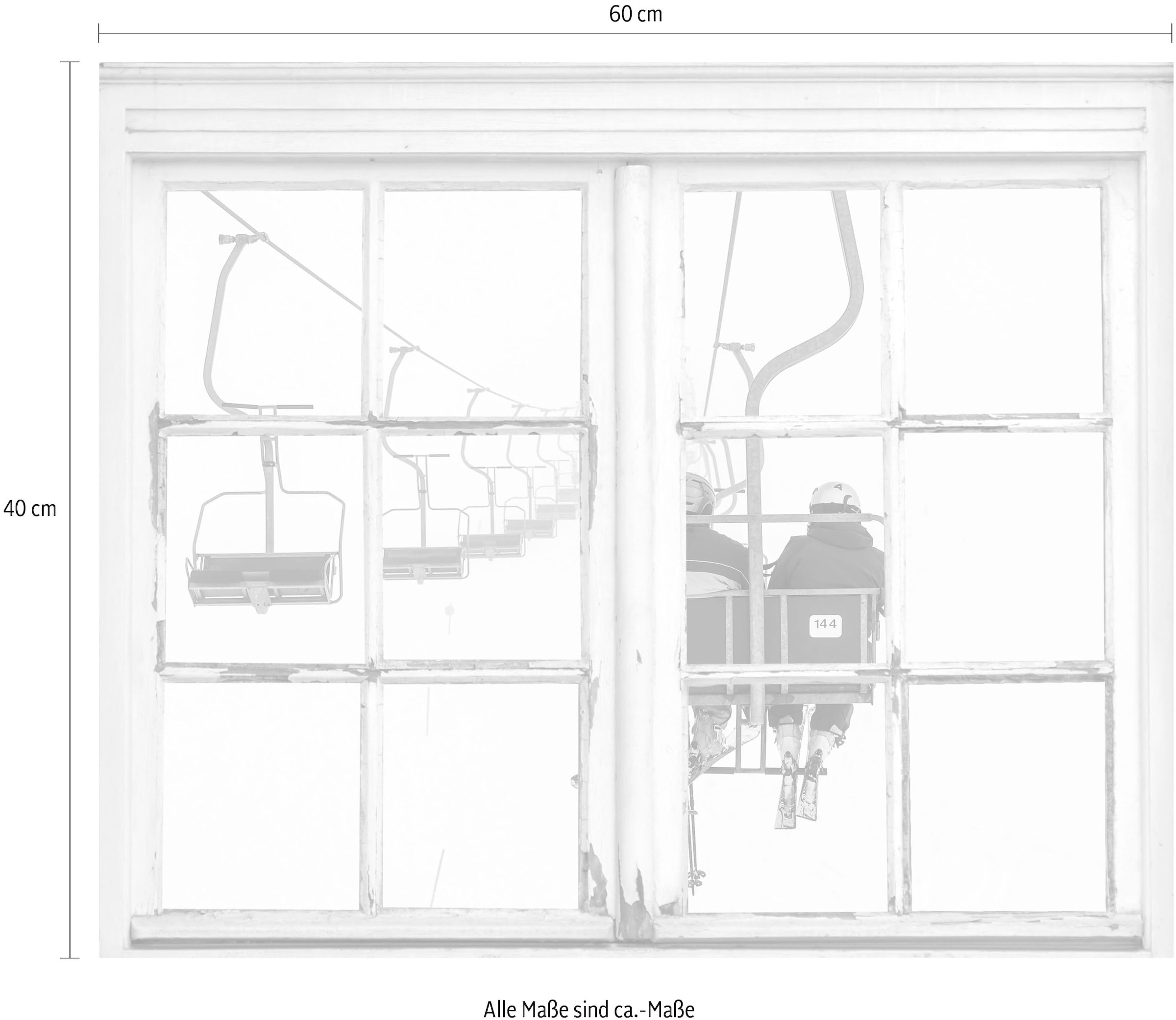 queence Wandsticker »Seilbahn« Wandsticker, Wandbild, selbstklebend, 3D, Fenster, Seilbahn