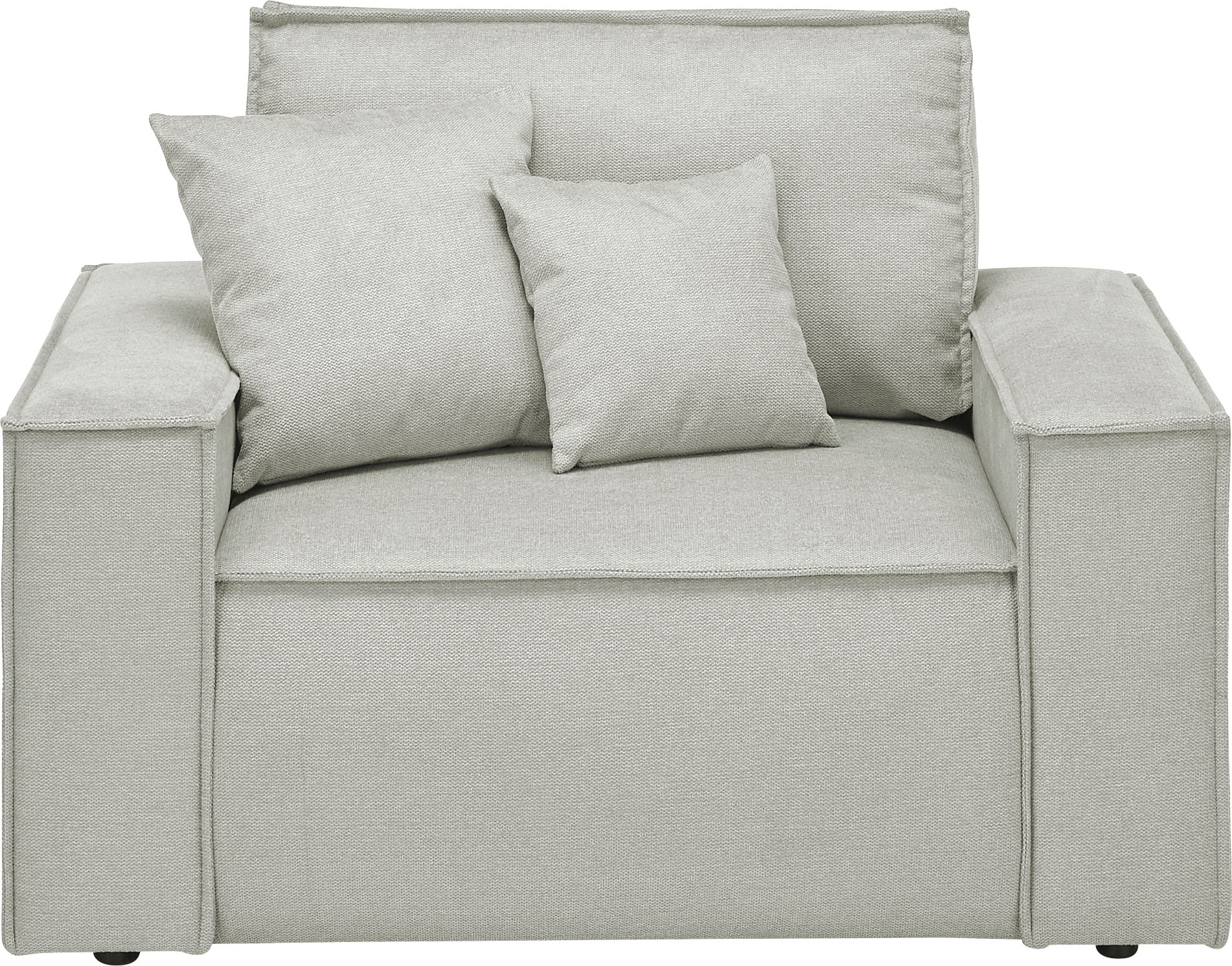OTTO home Loveseat »FINNLEY Struktur fein, XXL-Sessel, Lesesessel, inkl. Zierkissen« 1 Stk. tlg. verfügbar in den Stoffqualitäten Bouclé, Struktur fein und Mega Cord