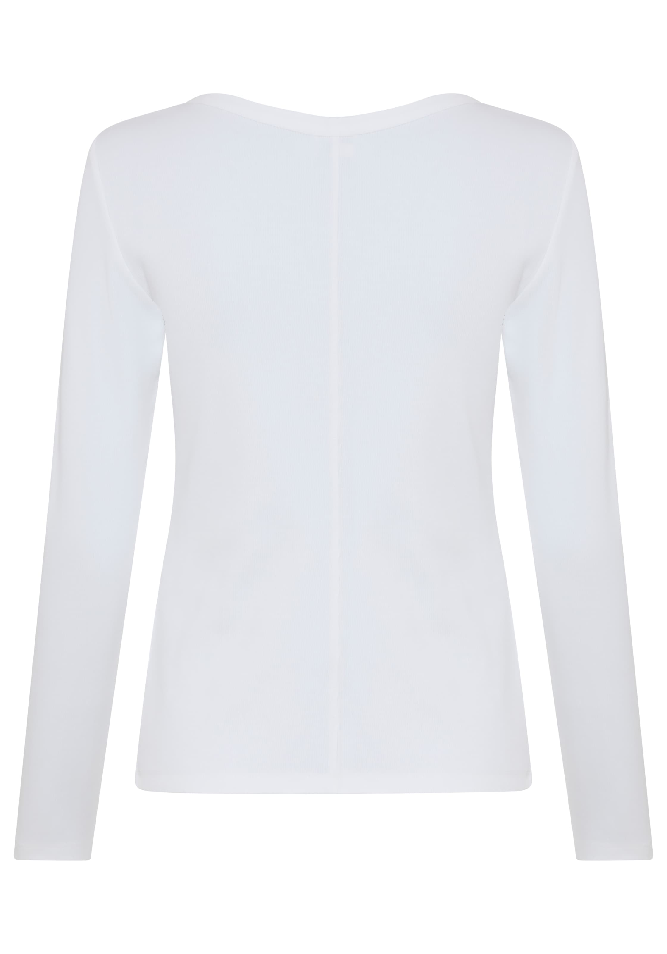 Calvin Klein Jeans Langarmshirt »WOVEN LABEL BABY RIB BUTTON« Figurbetonte Passform mit V-Ausschnitt