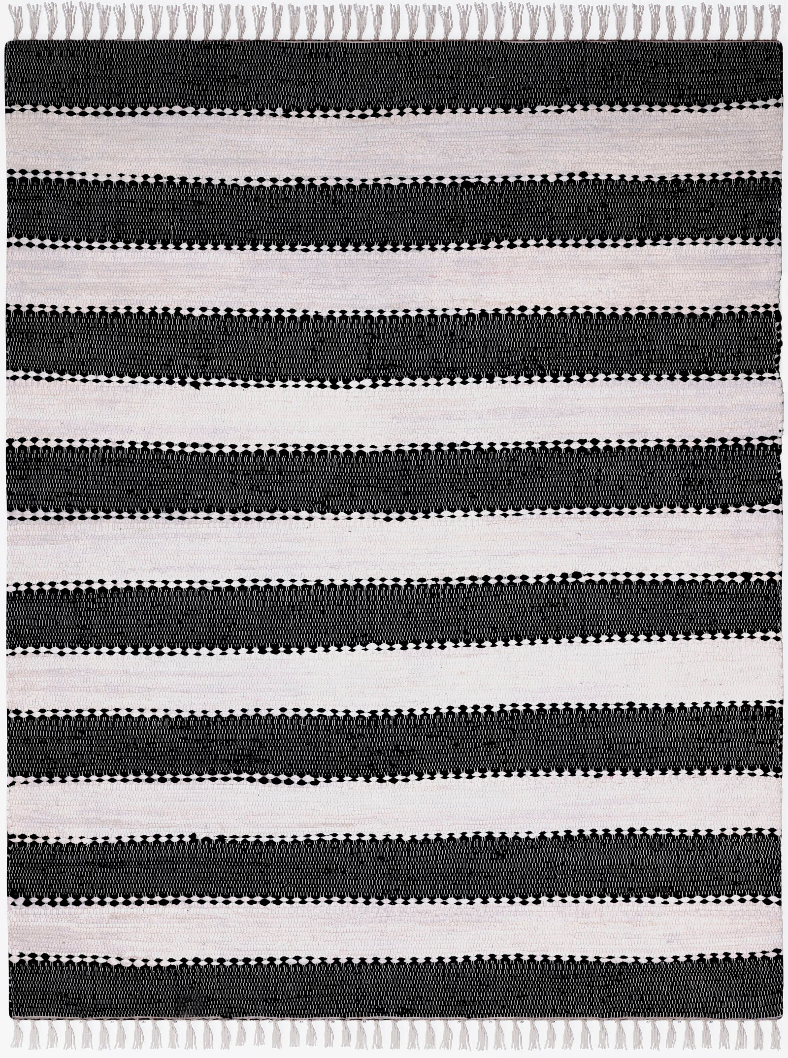 Myflair Möbel & Accessoires Teppich »Karim«, rechteckig, 10 mm Höhe, Handweb Teppich, gestreift, 90% Baumwolle, handgewebt, mit Fransen