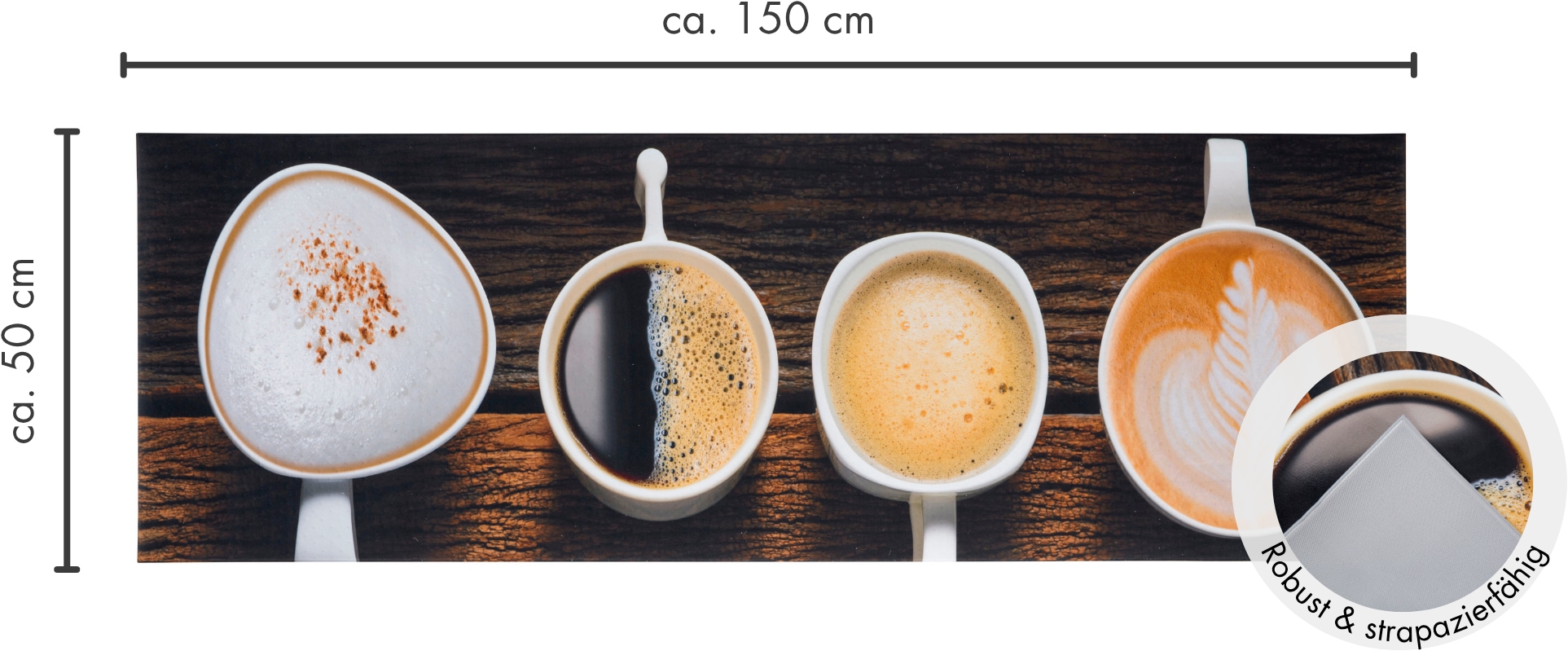 Andiamo Läufer »Kitchen« rechteckig 3 mm Höhe Vinyl-Küchenläufer, moderne Küchenmotive, Pasta, Gewürze, Kaffee