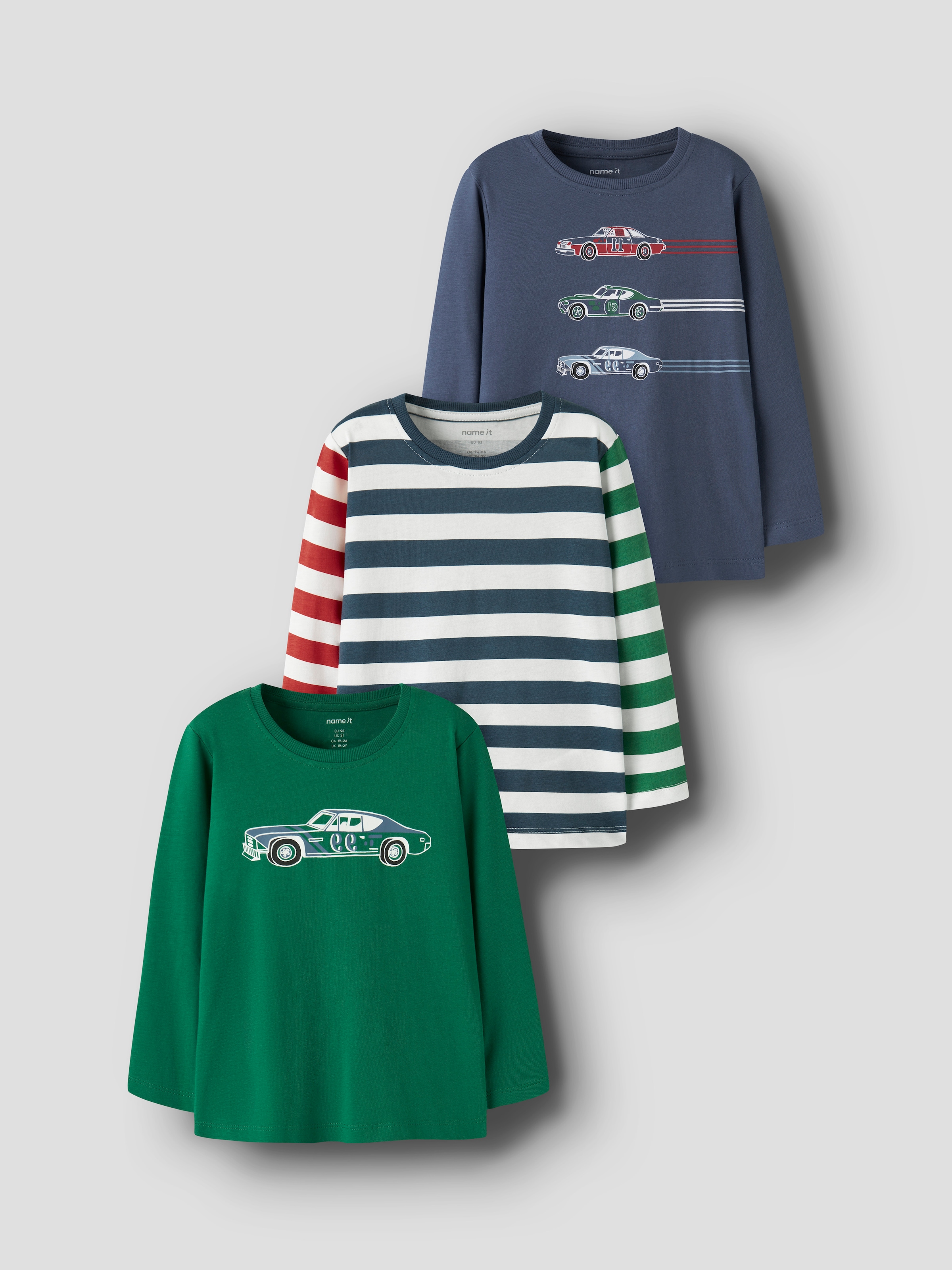 Name It Langarmshirt »NMMNIKO 3P LS TOP« Packung, 3 Baumwolle, regular fit
